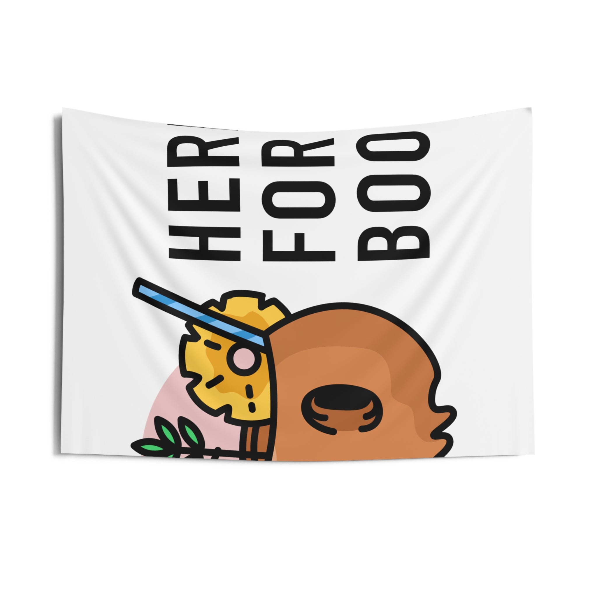 Tapestry — "Here for the Boos." Cute Halloween Skull Wall Tapestry