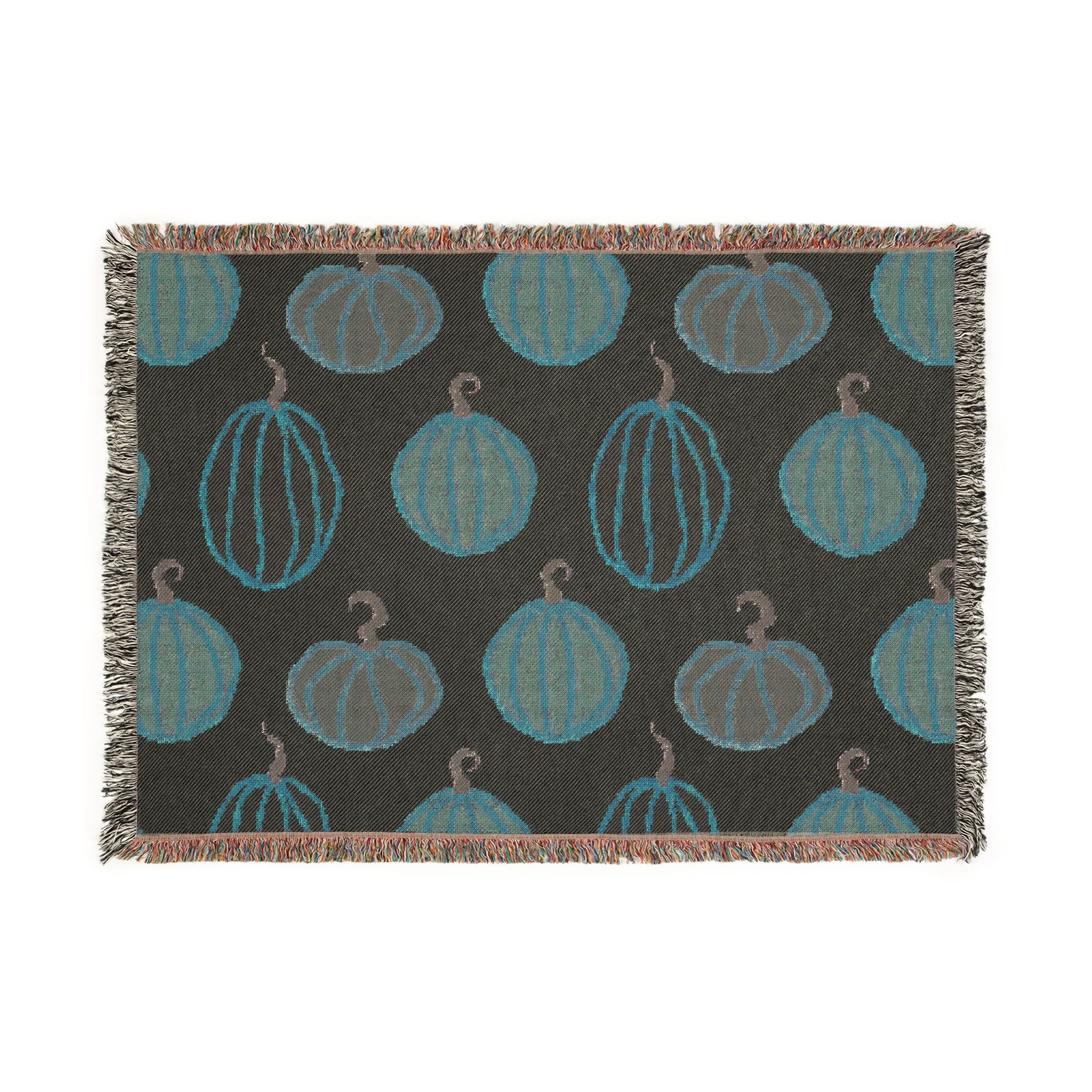 Autumn Pumpkin Woven Blanket