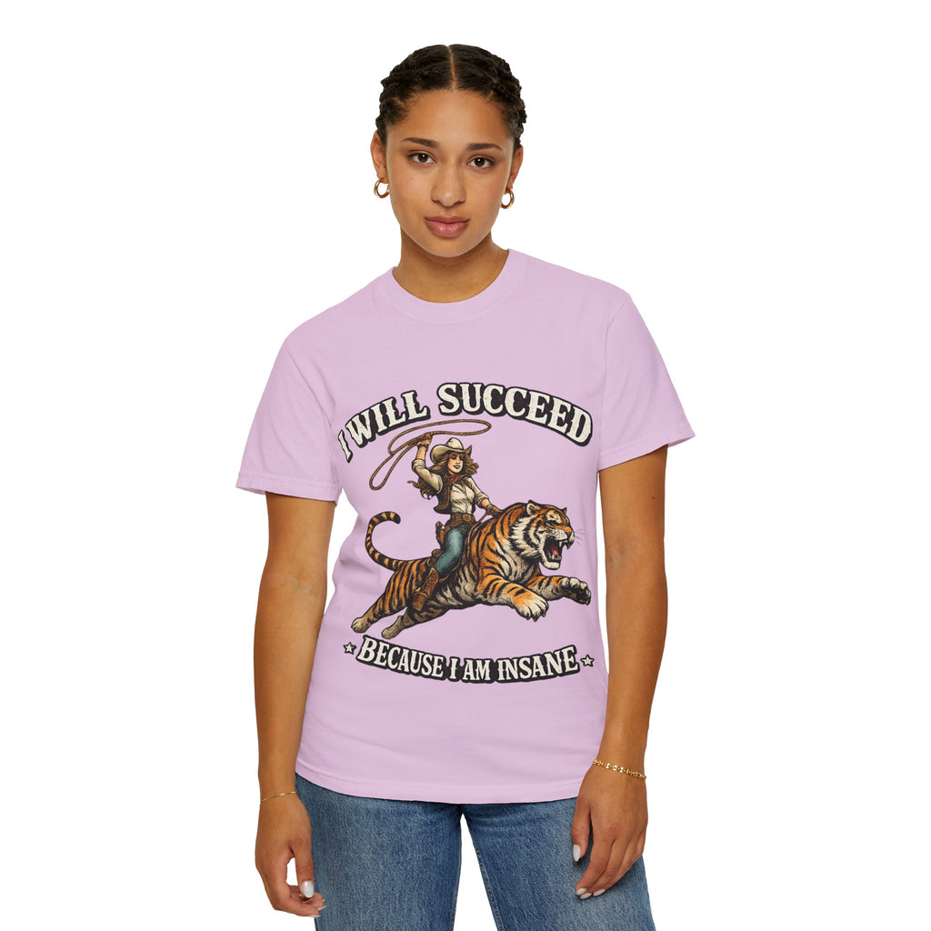 I Will Succeed Tiger T-Shirt — Bold Vintage Rider Graphic Tee