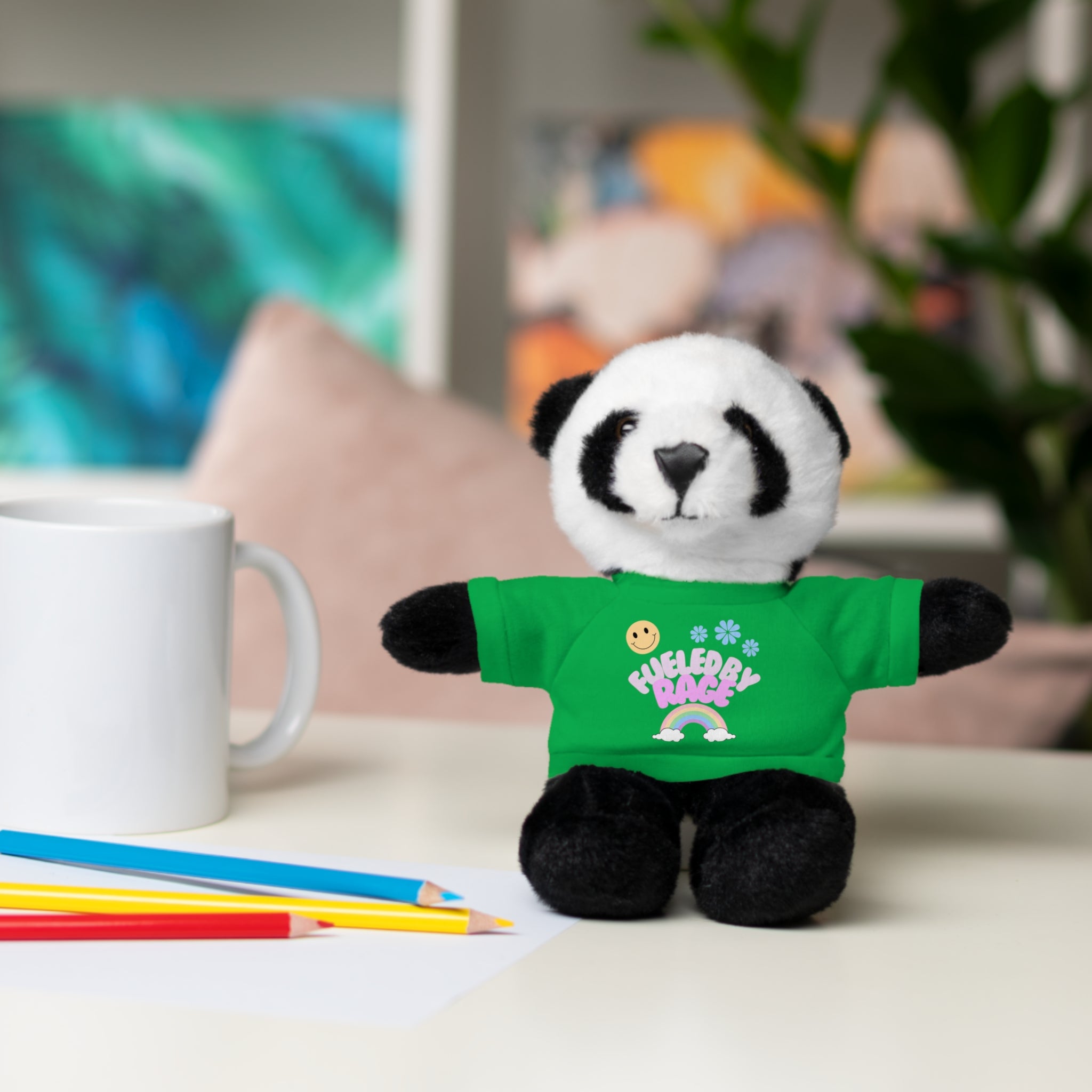 'Fueled by Rage' Teddy Bear Plush — 8" Stuffed Animal with Funny Tee