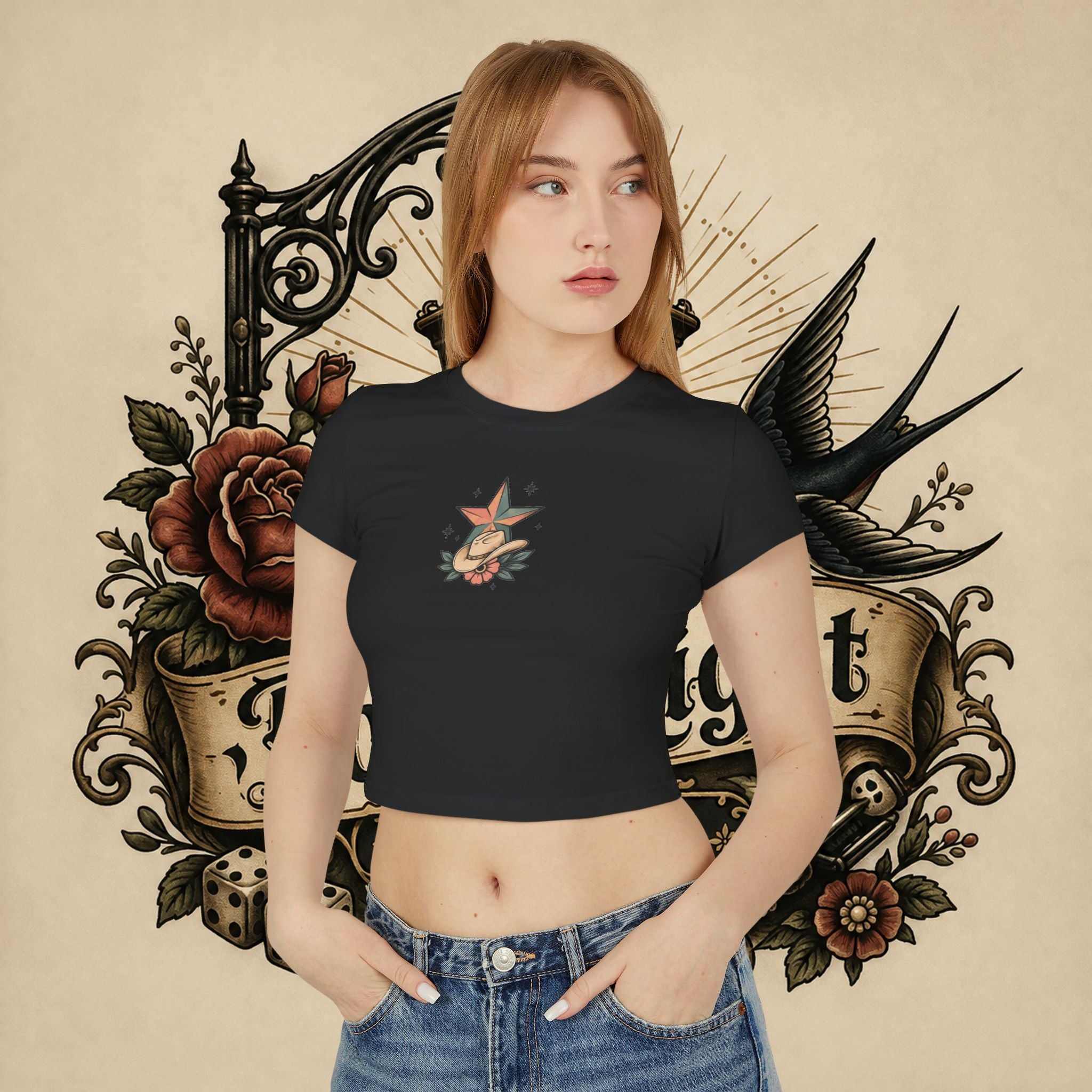 I Will Succeed Because I'm Insane baby tee | Bull Rider Western tattoo art