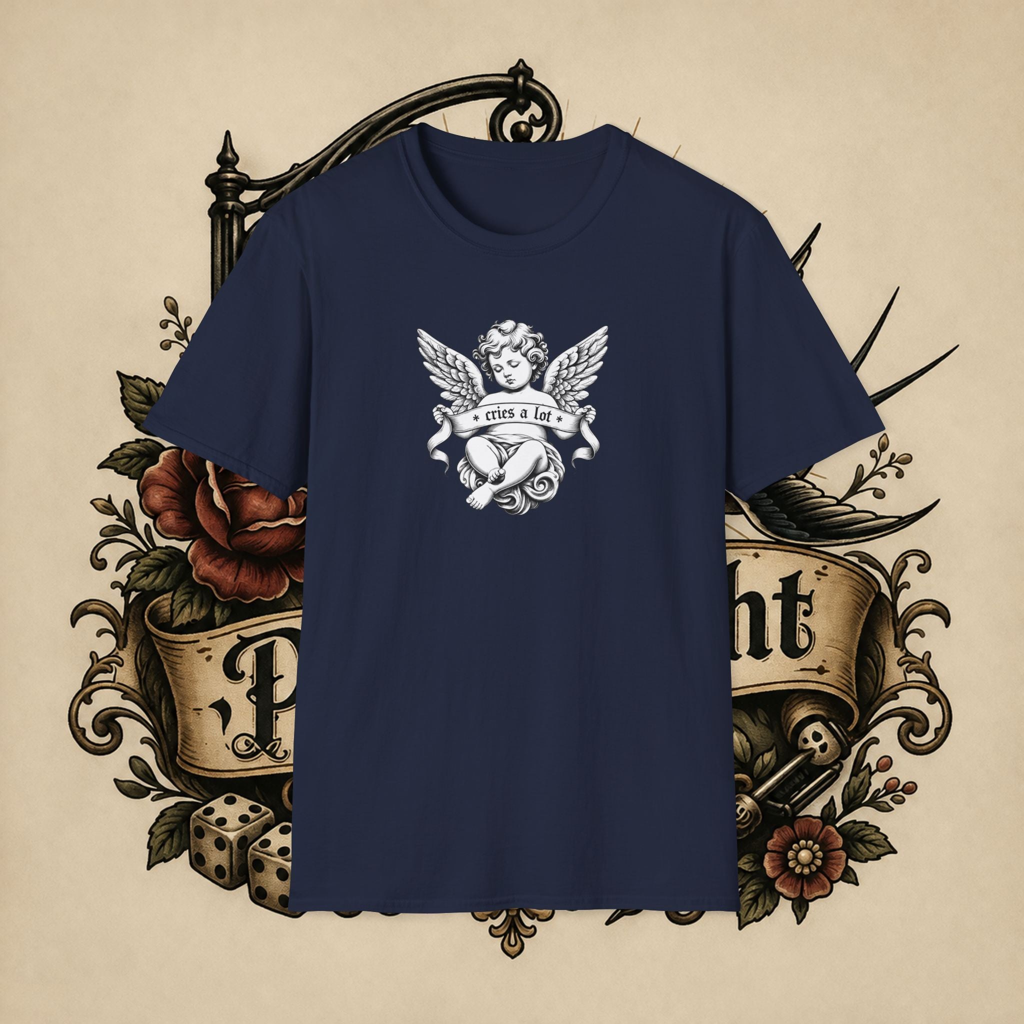 Cherub Angel Tee — 'Cries a Lot' Vintage Graphic T-Shirt