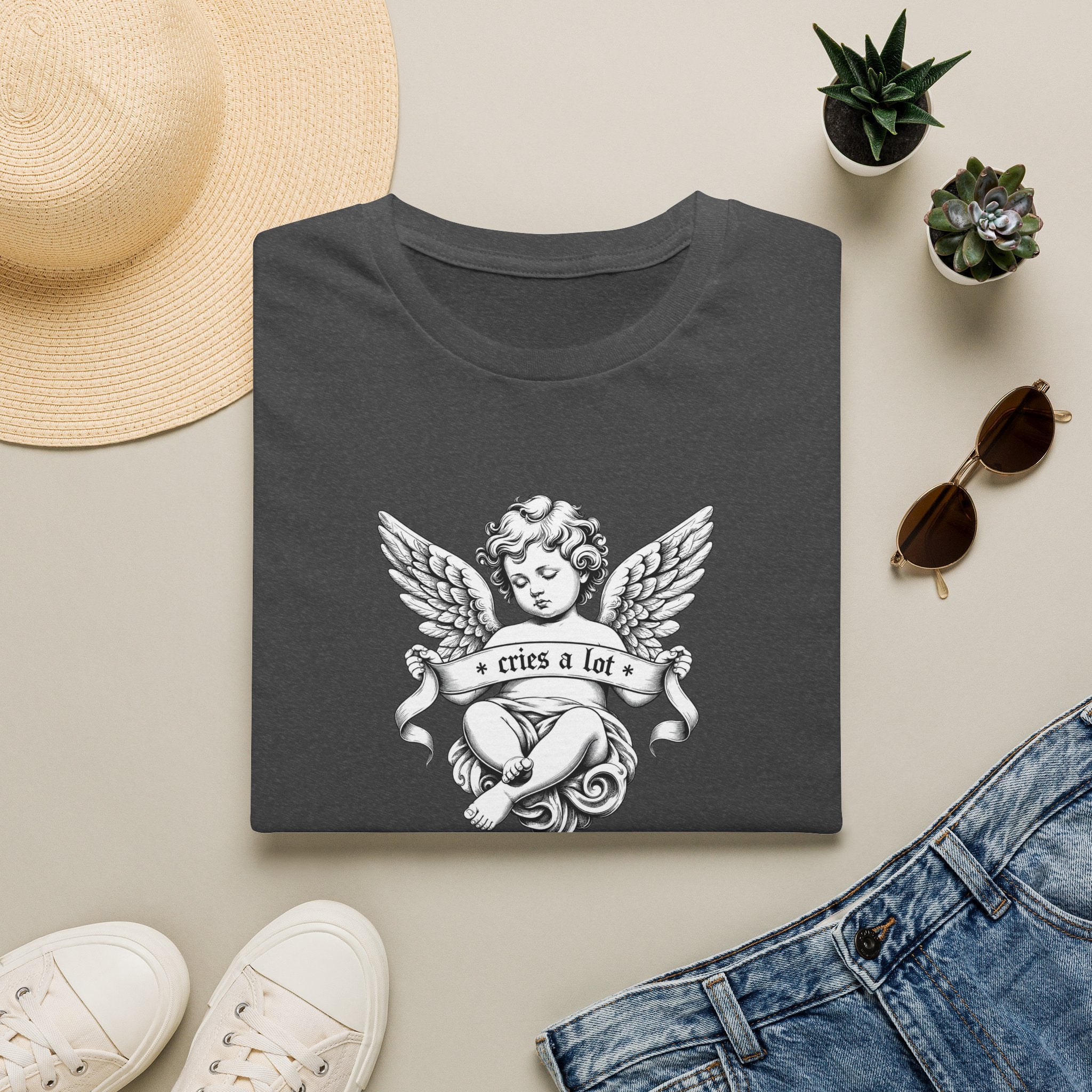 Cherub Angel Tee — 'Cries a Lot' Vintage Graphic T-Shirt