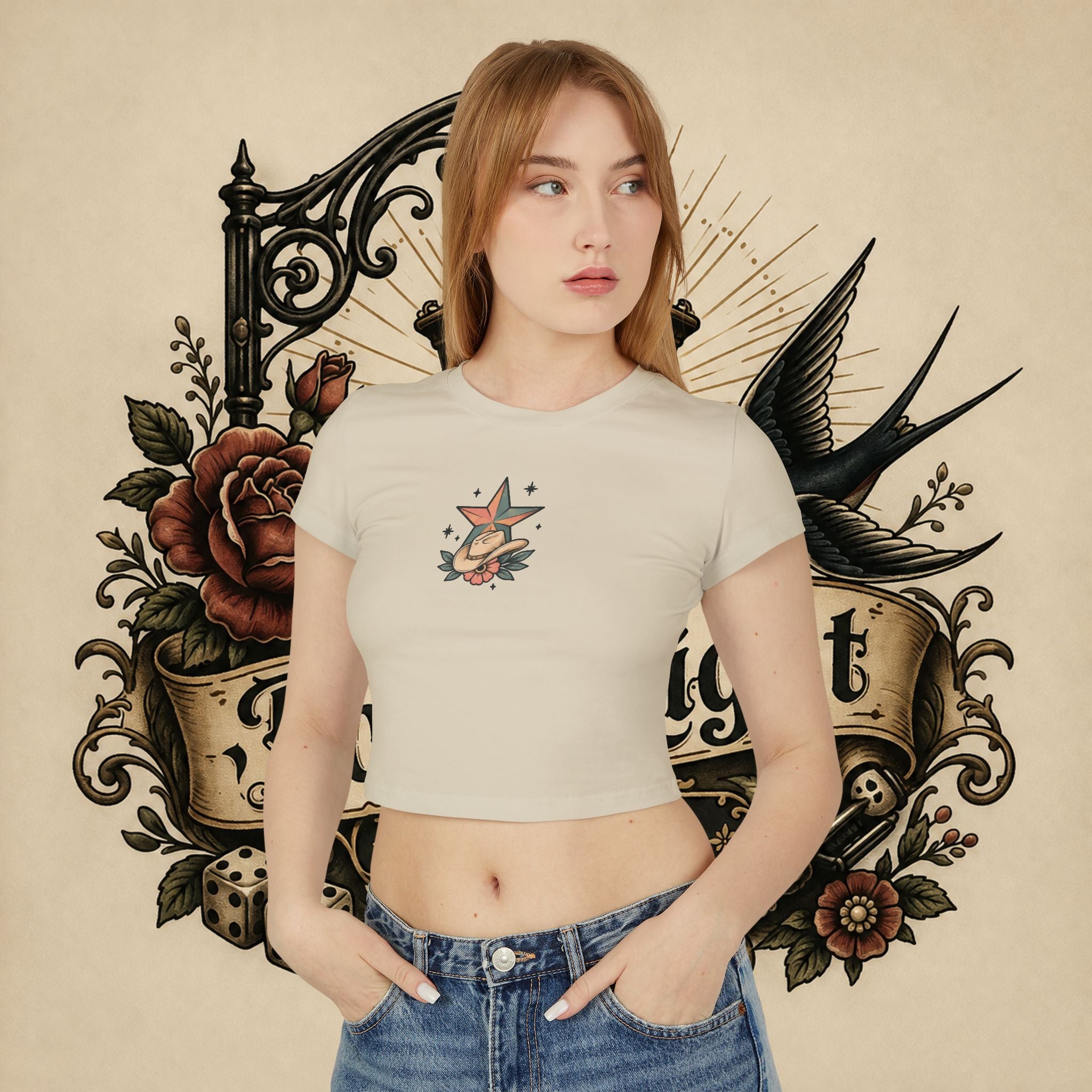 I Will Succeed Because I'm Insane baby tee | Bull Rider Western tattoo art