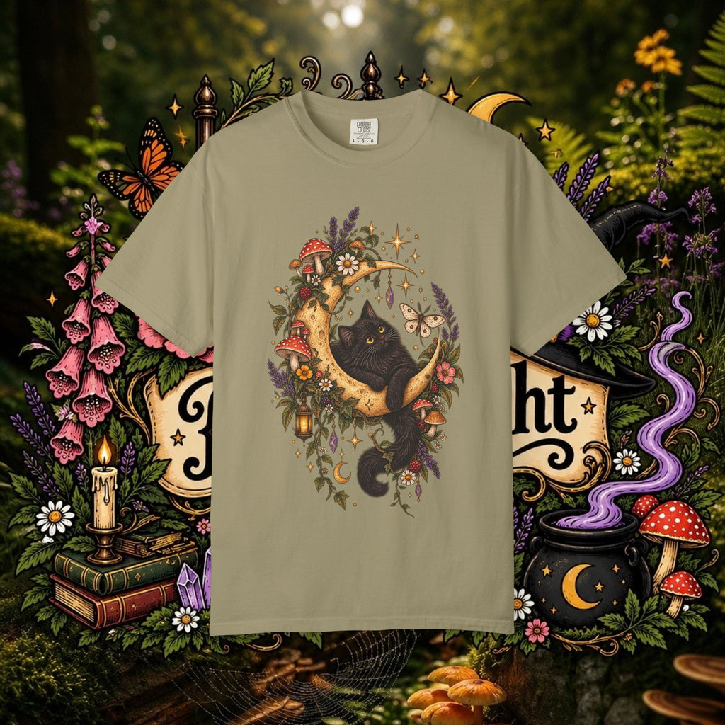 Moonlit Black Cat Oversized T-Shirt