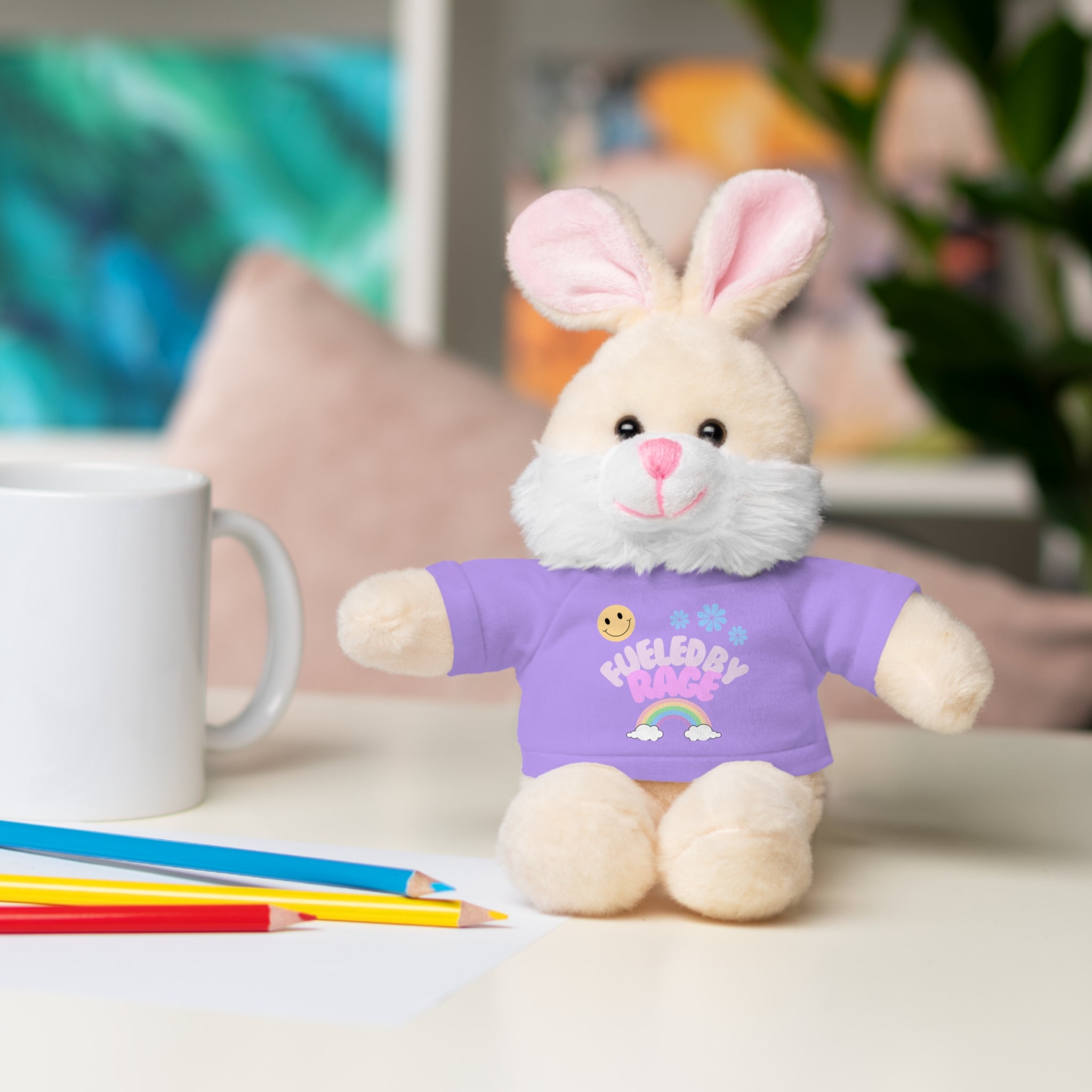 'Fueled by Rage' Teddy Bear Plush — 8" Stuffed Animal with Funny Tee