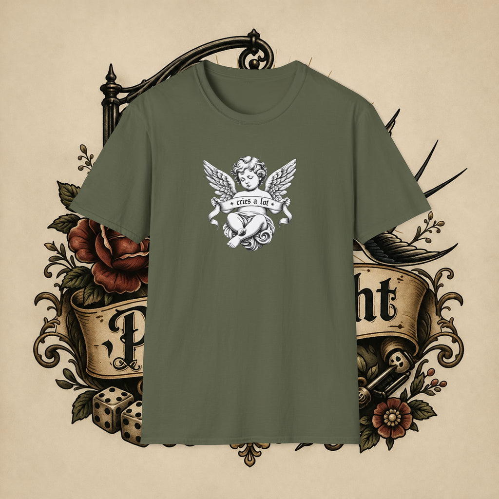Cherub Angel Tee — 'Cries a Lot' Vintage Graphic T-Shirt