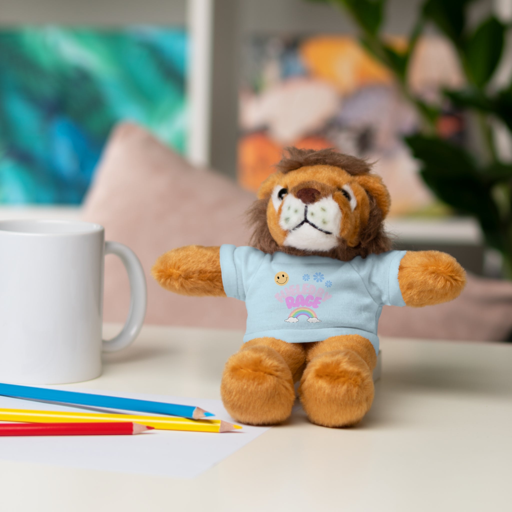 'Fueled by Rage' Teddy Bear Plush — 8" Stuffed Animal with Funny Tee