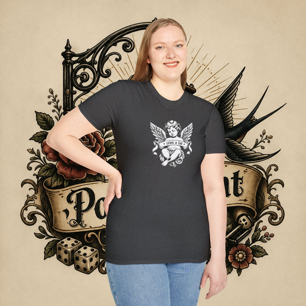 Cherub Angel Tee — 'Cries a Lot' Vintage Graphic T-Shirt