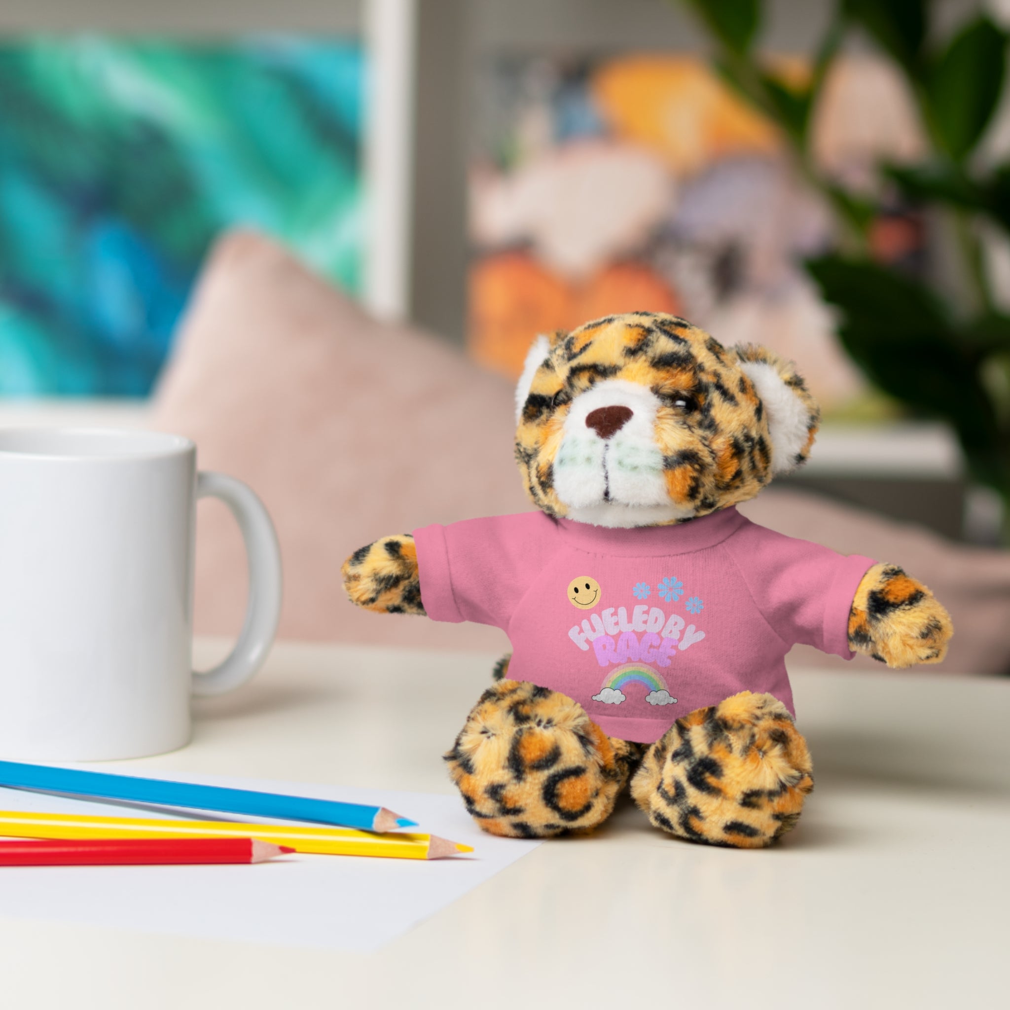 'Fueled by Rage' Teddy Bear Plush — 8" Stuffed Animal with Funny Tee