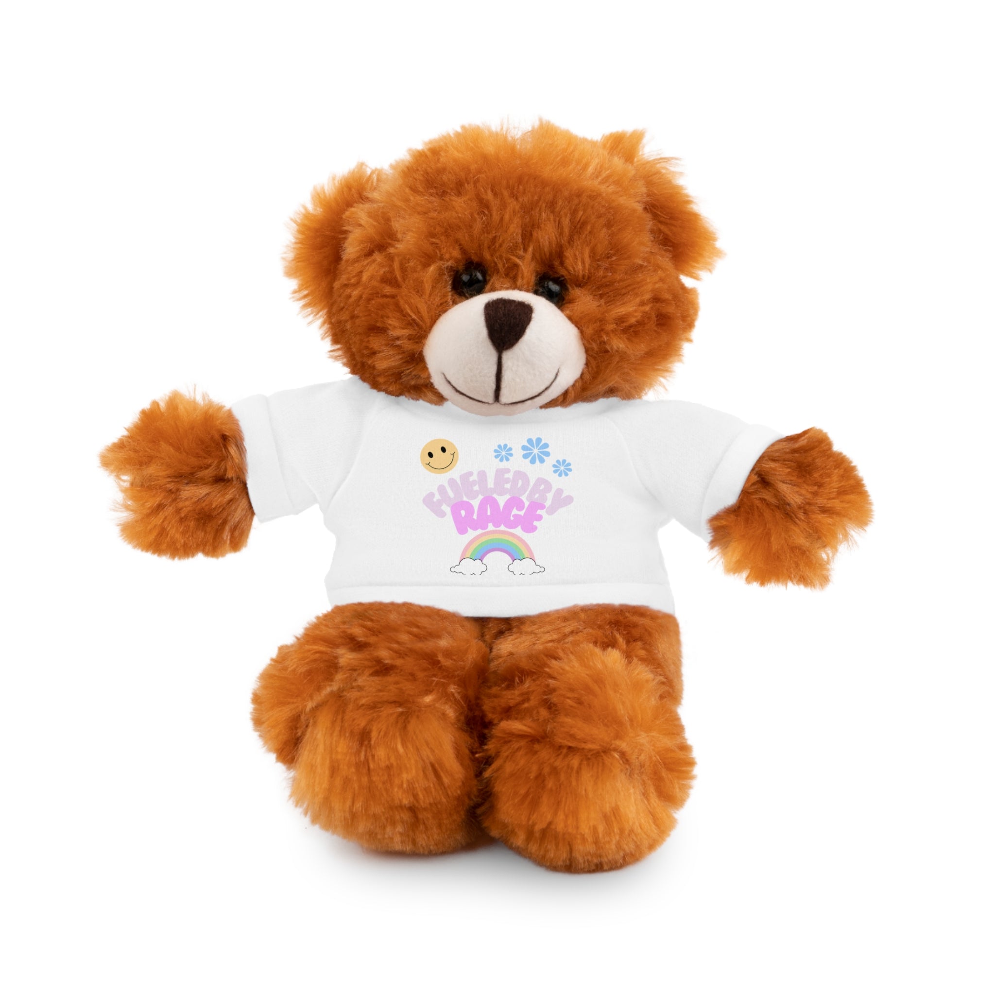 'Fueled by Rage' Teddy Bear Plush — 8" Stuffed Animal with Funny Tee