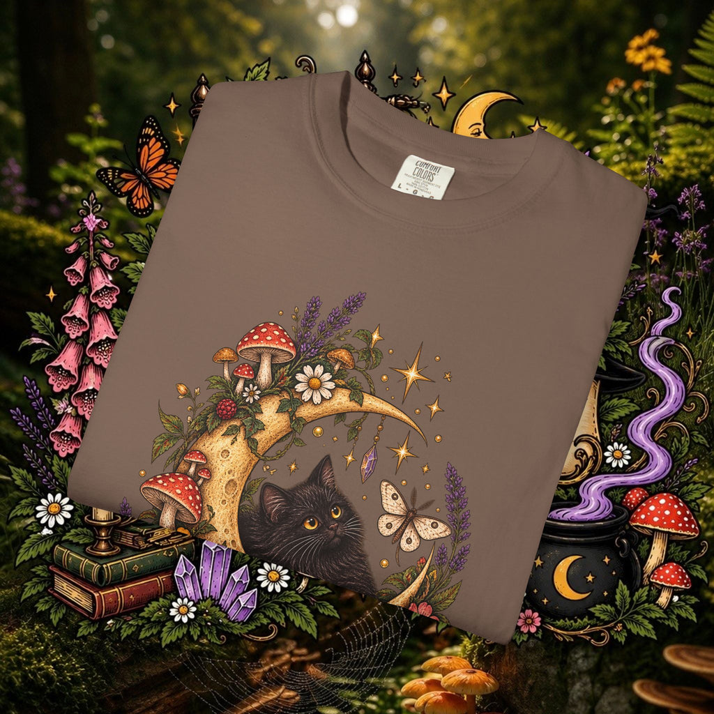 Moonlit Black Cat Oversized T-Shirt