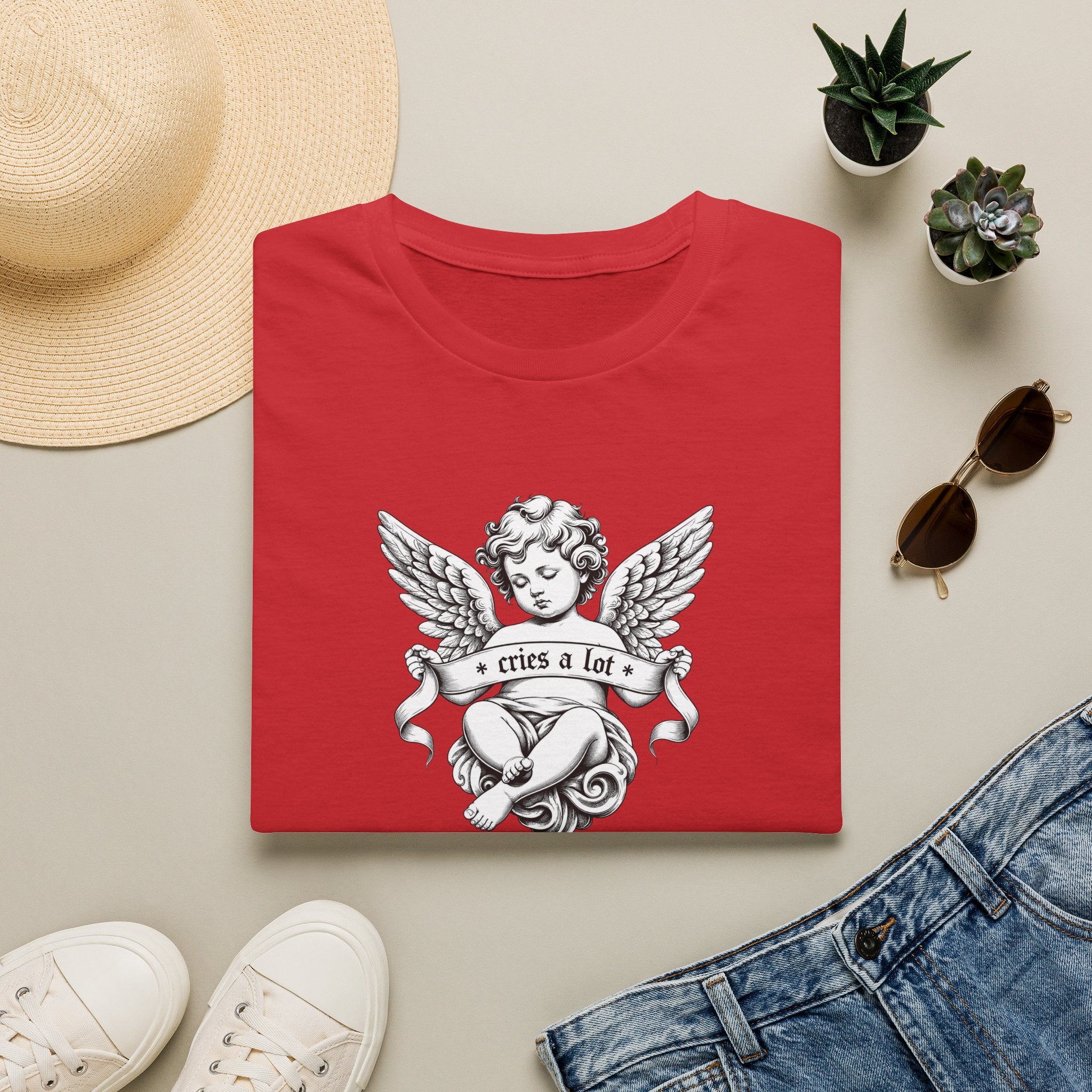Cherub Angel Tee — 'Cries a Lot' Vintage Graphic T-Shirt