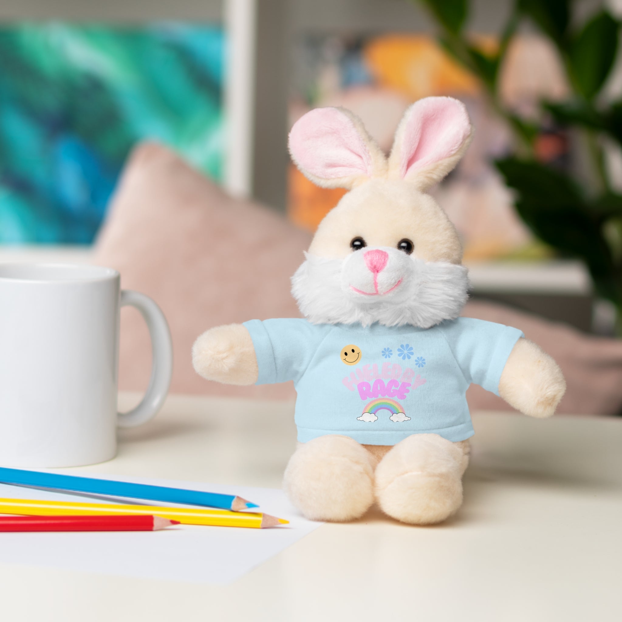 'Fueled by Rage' Teddy Bear Plush — 8" Stuffed Animal with Funny Tee
