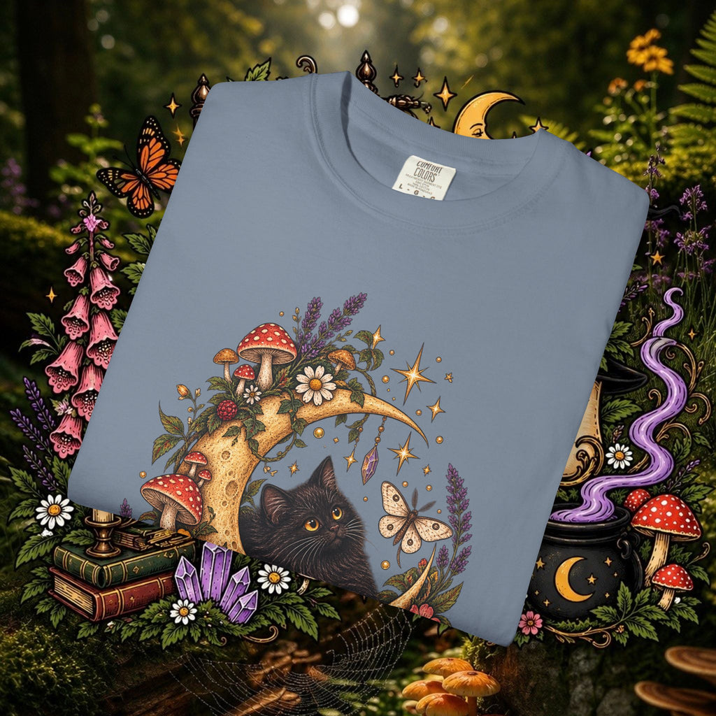 Moonlit Black Cat Oversized T-Shirt