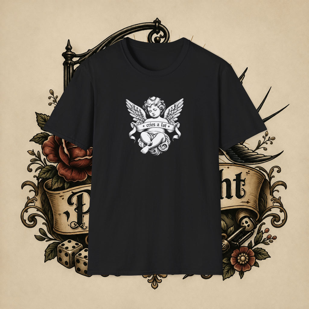 Cherub Angel Tee — 'Cries a Lot' Vintage Graphic T-Shirt