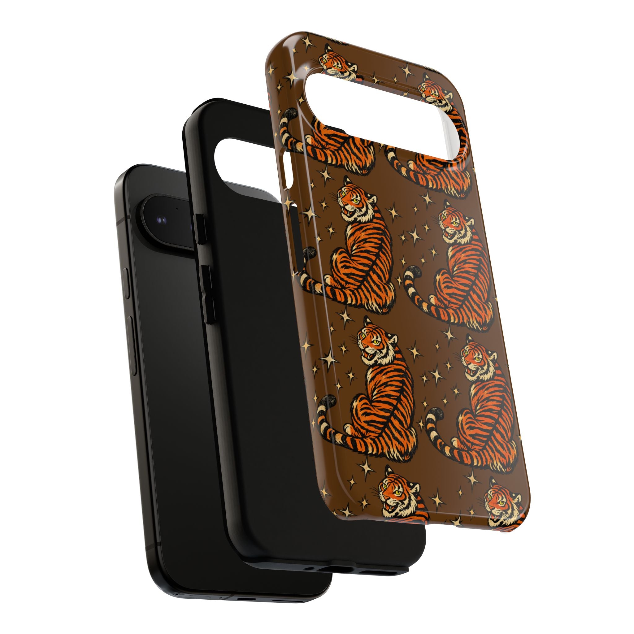 Tiger Pattern Phone Case — Retro Brown Vintage Tiger Print Tough Case