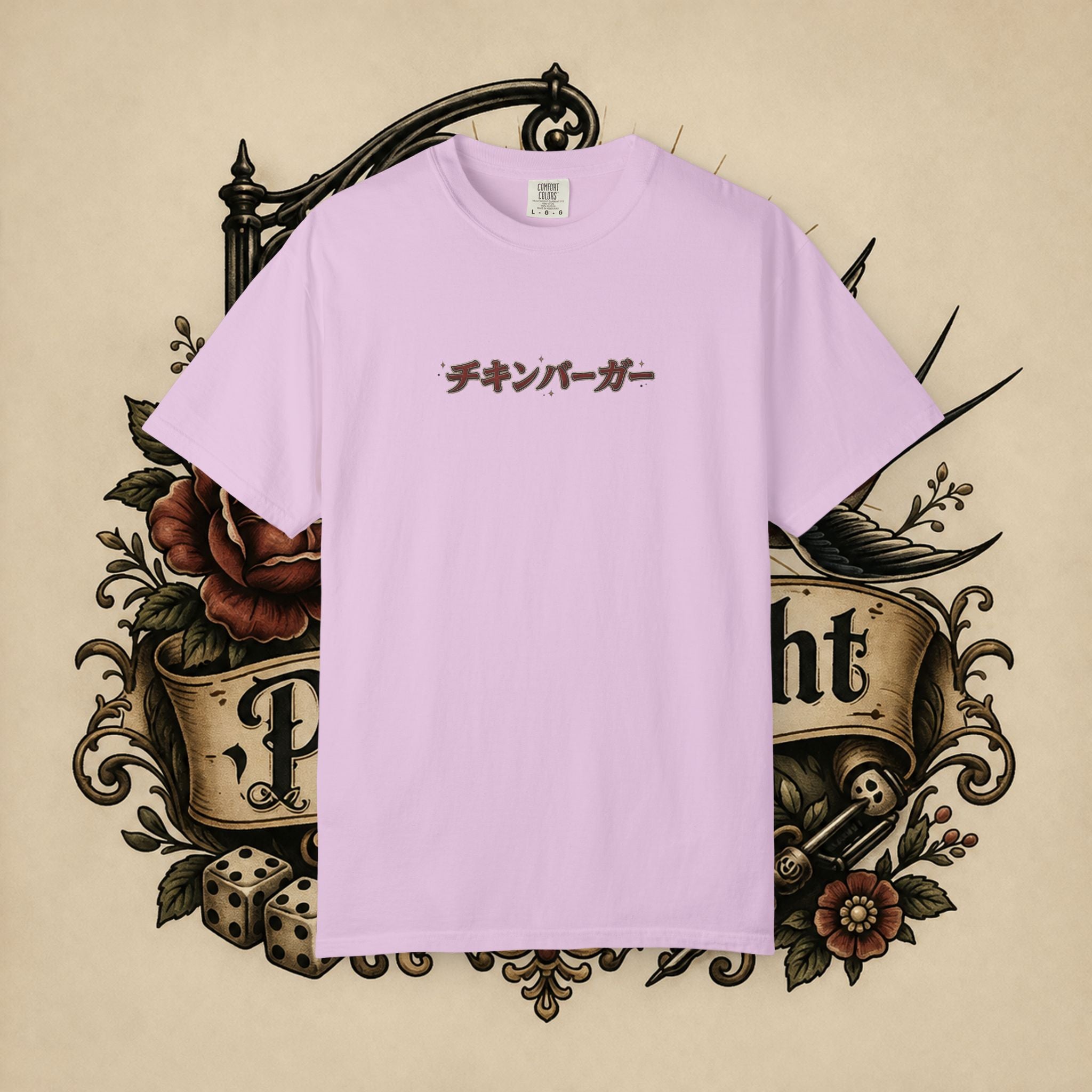 Japanese Text & Oni Mask T-shirt | Samurai Tattoo Back Print