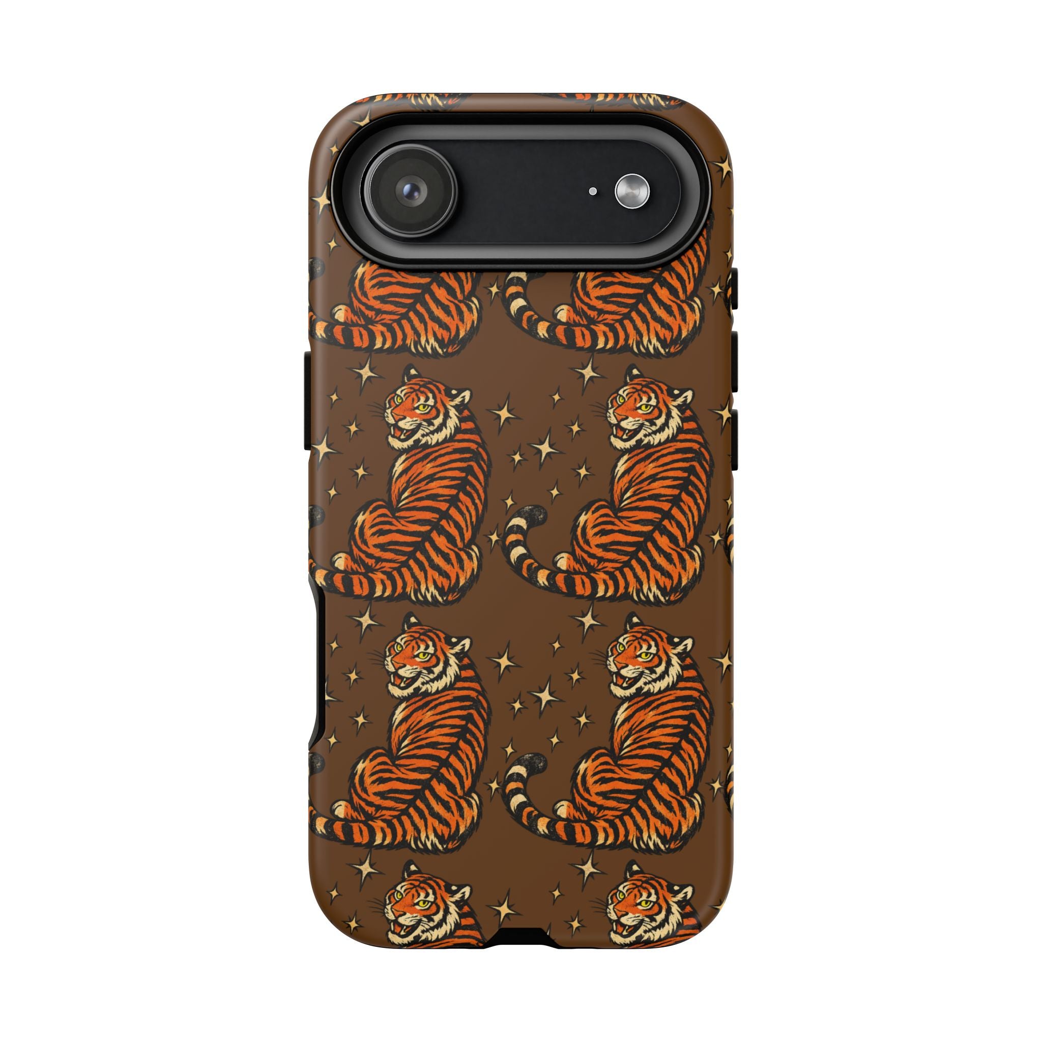 Tiger Pattern Phone Case — Retro Brown Vintage Tiger Print Tough Case