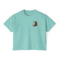 Women's Boxy Tee — Vintage Lantern & Cat Graphic T-Shirt