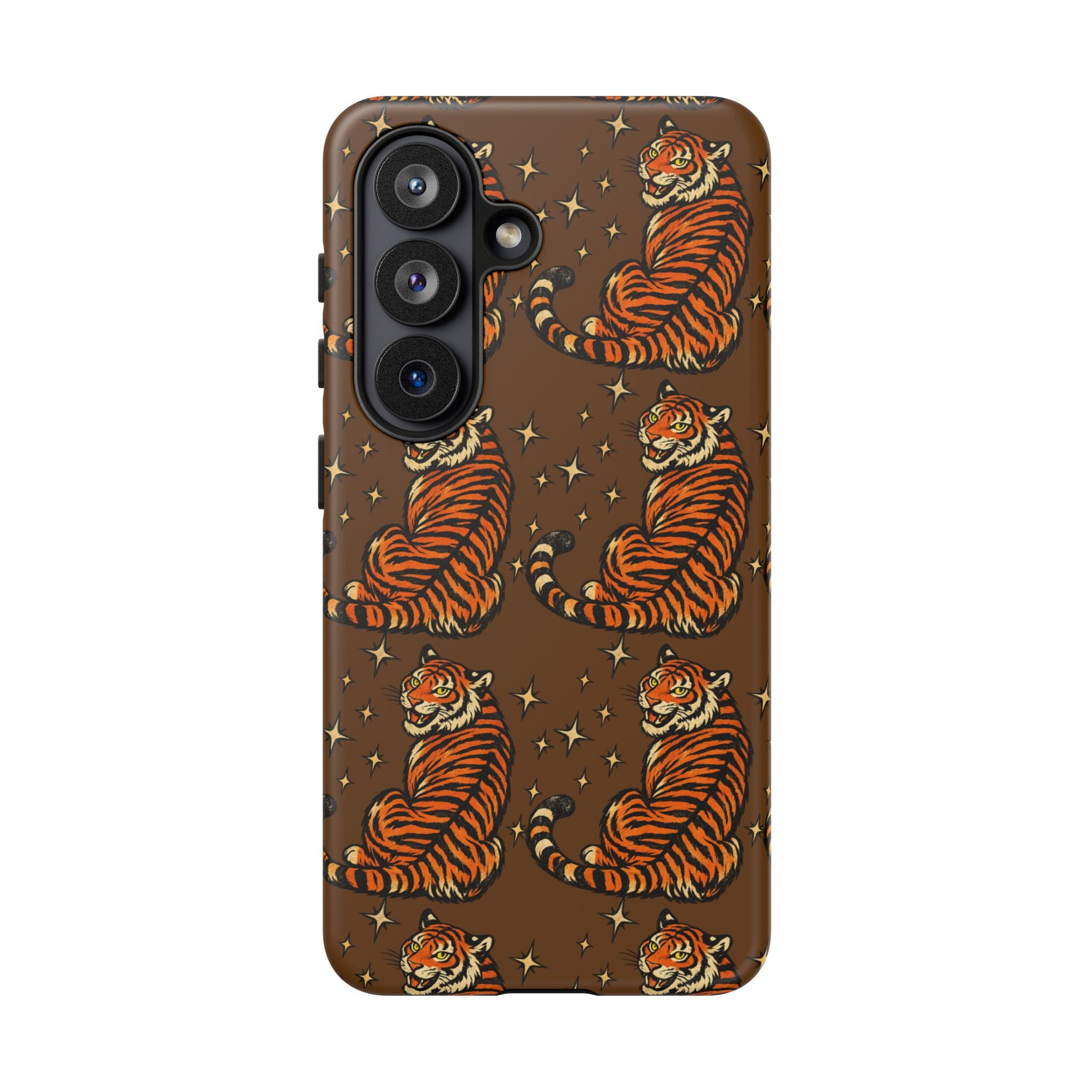 Tiger Pattern Phone Case — Retro Brown Vintage Tiger Print Tough Case