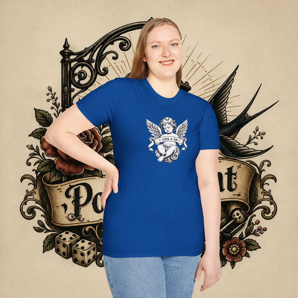 Cherub Angel Tee — 'Cries a Lot' Vintage Graphic T-Shirt