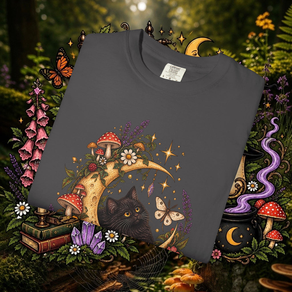 Moonlit Black Cat Oversized T-Shirt