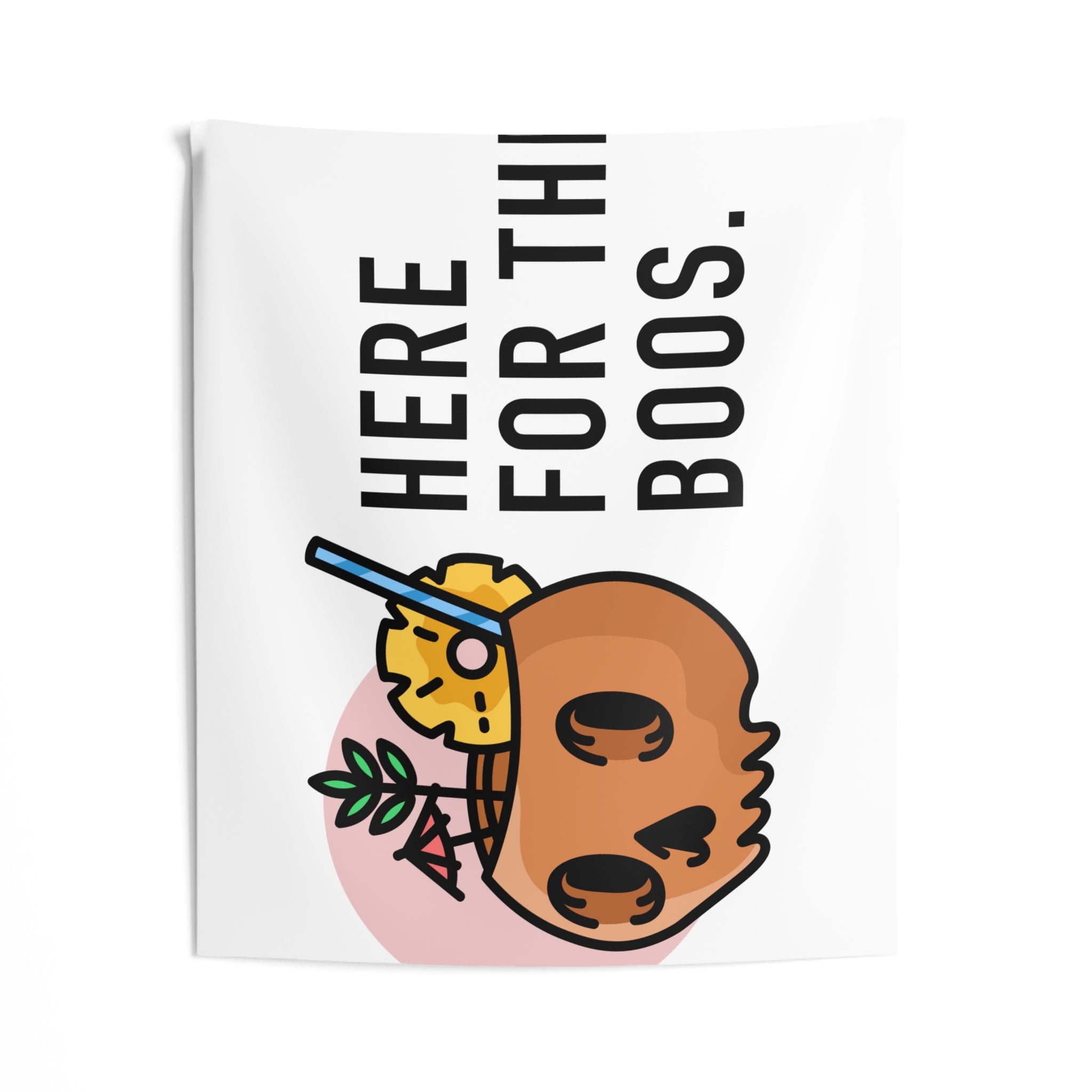 Tapestry — "Here for the Boos." Cute Halloween Skull Wall Tapestry