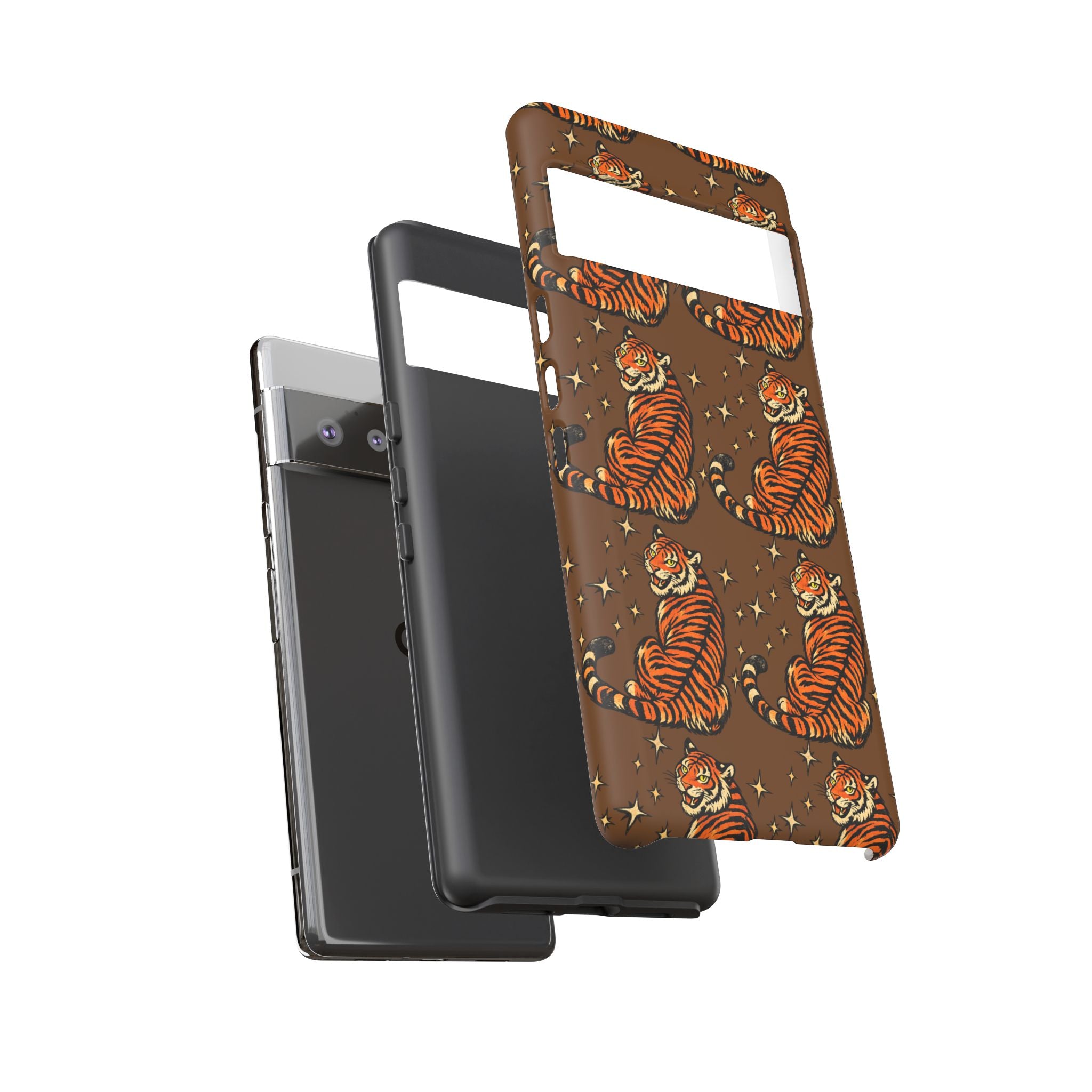Tiger Pattern Phone Case — Retro Brown Vintage Tiger Print Tough Case