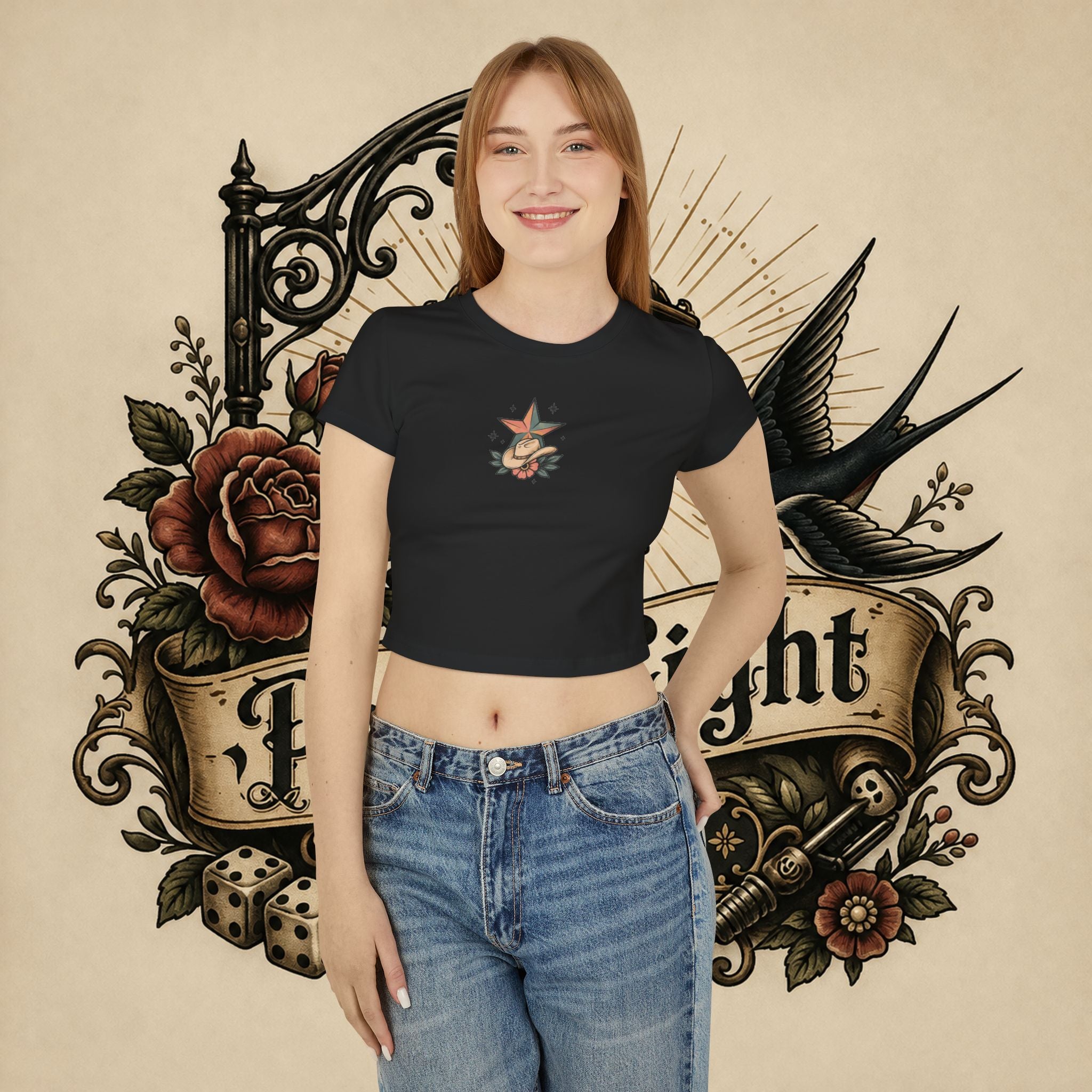 I Will Succeed Because I'm Insane baby tee | Bull Rider Western tattoo art