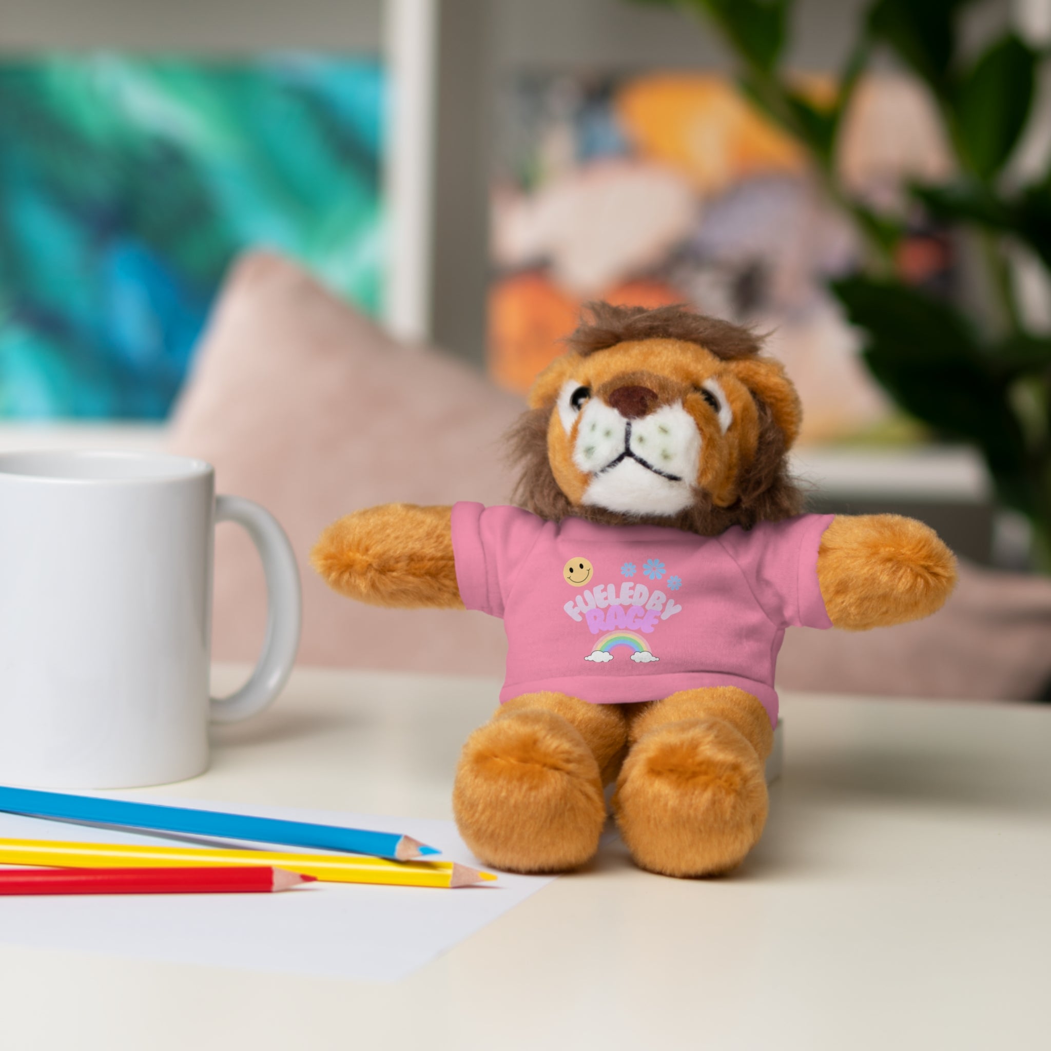 'Fueled by Rage' Teddy Bear Plush — 8" Stuffed Animal with Funny Tee