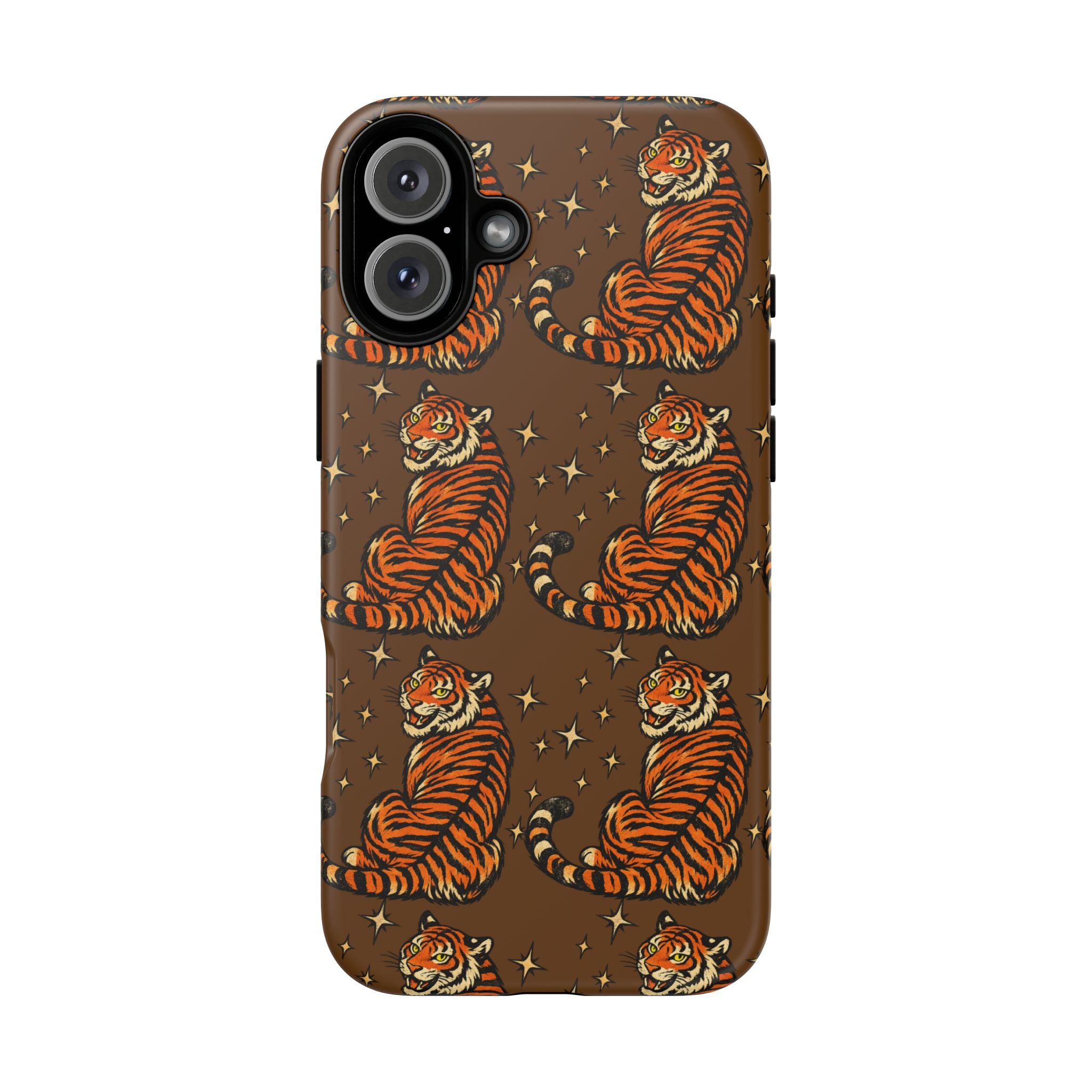 Tiger Pattern Phone Case — Retro Brown Vintage Tiger Print Tough Case