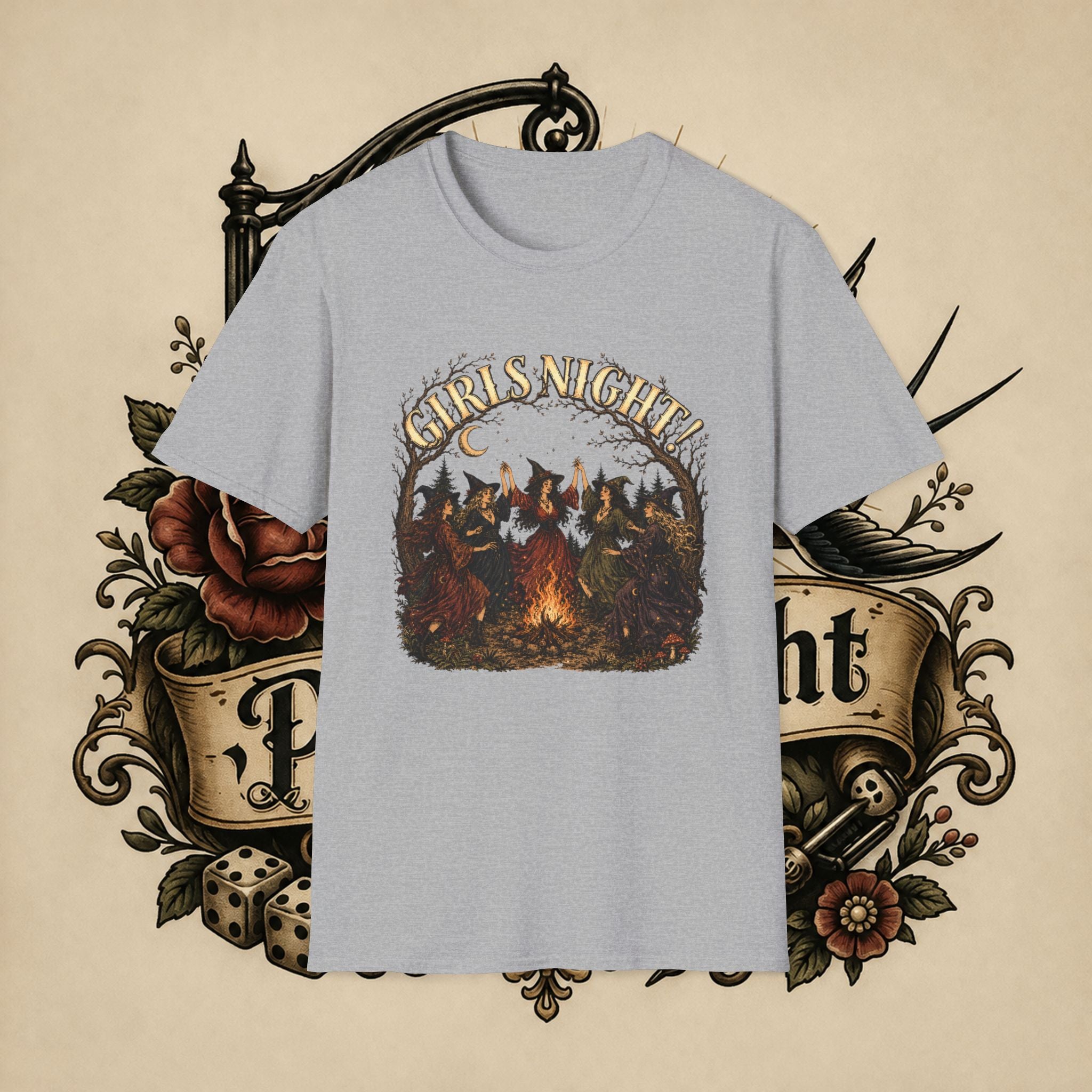 Girls Night T-Shirt — Witchy Bonfire Graphic Tee