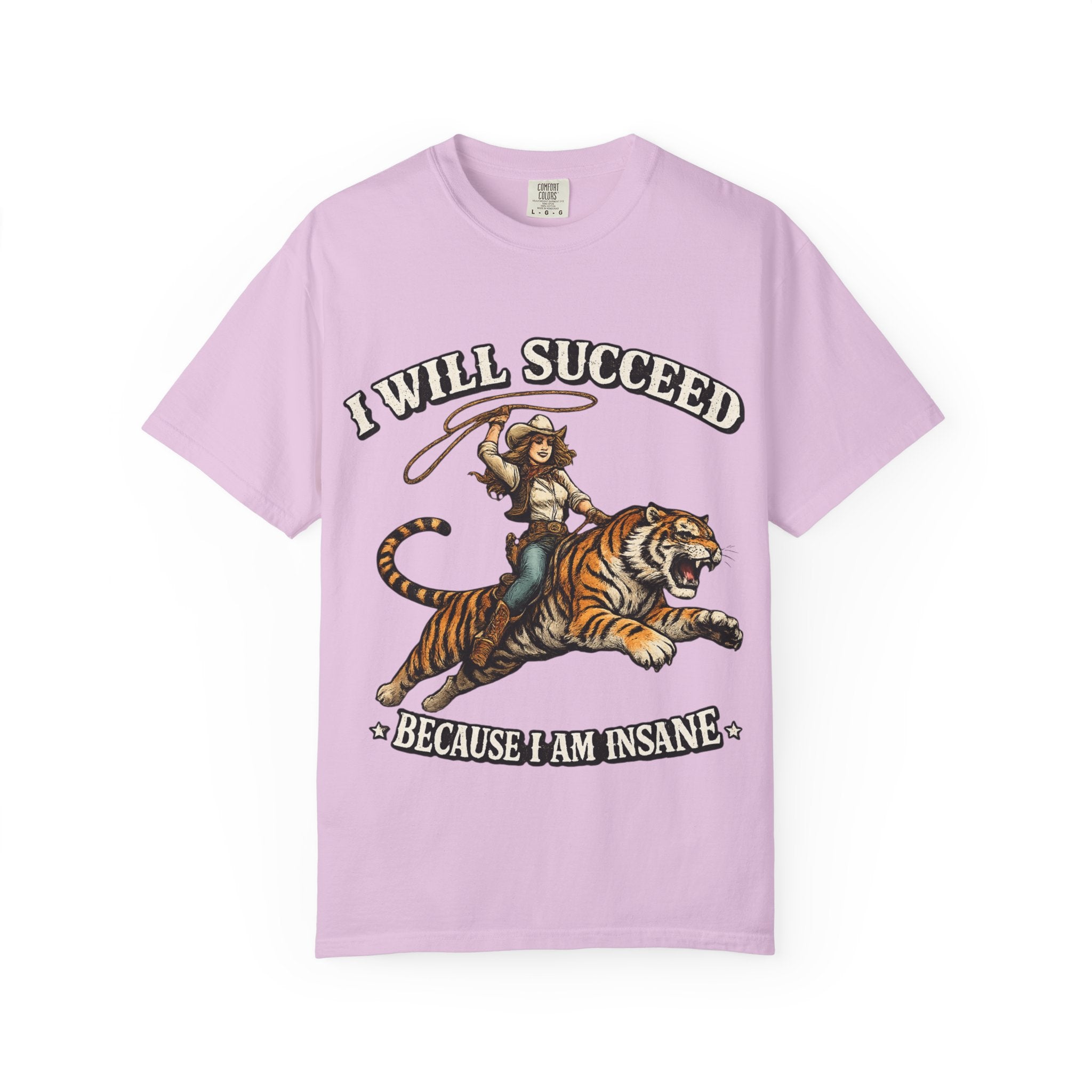 I Will Succeed Tiger T-Shirt — Bold Vintage Rider Graphic Tee