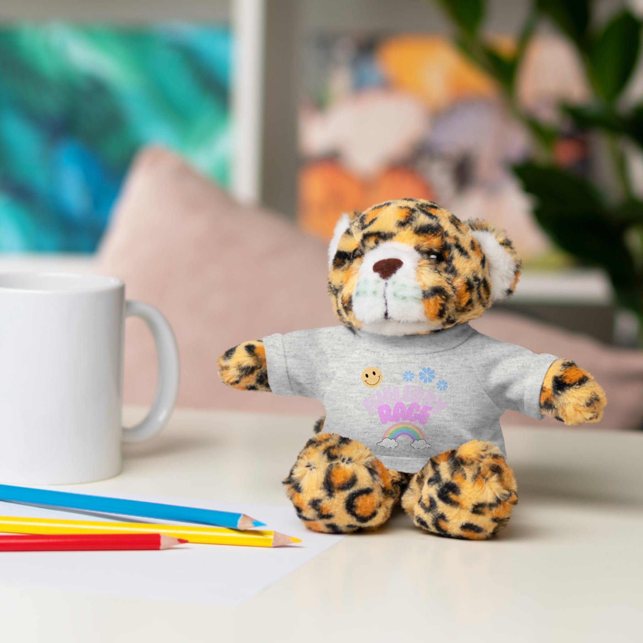 'Fueled by Rage' Teddy Bear Plush — 8" Stuffed Animal with Funny Tee