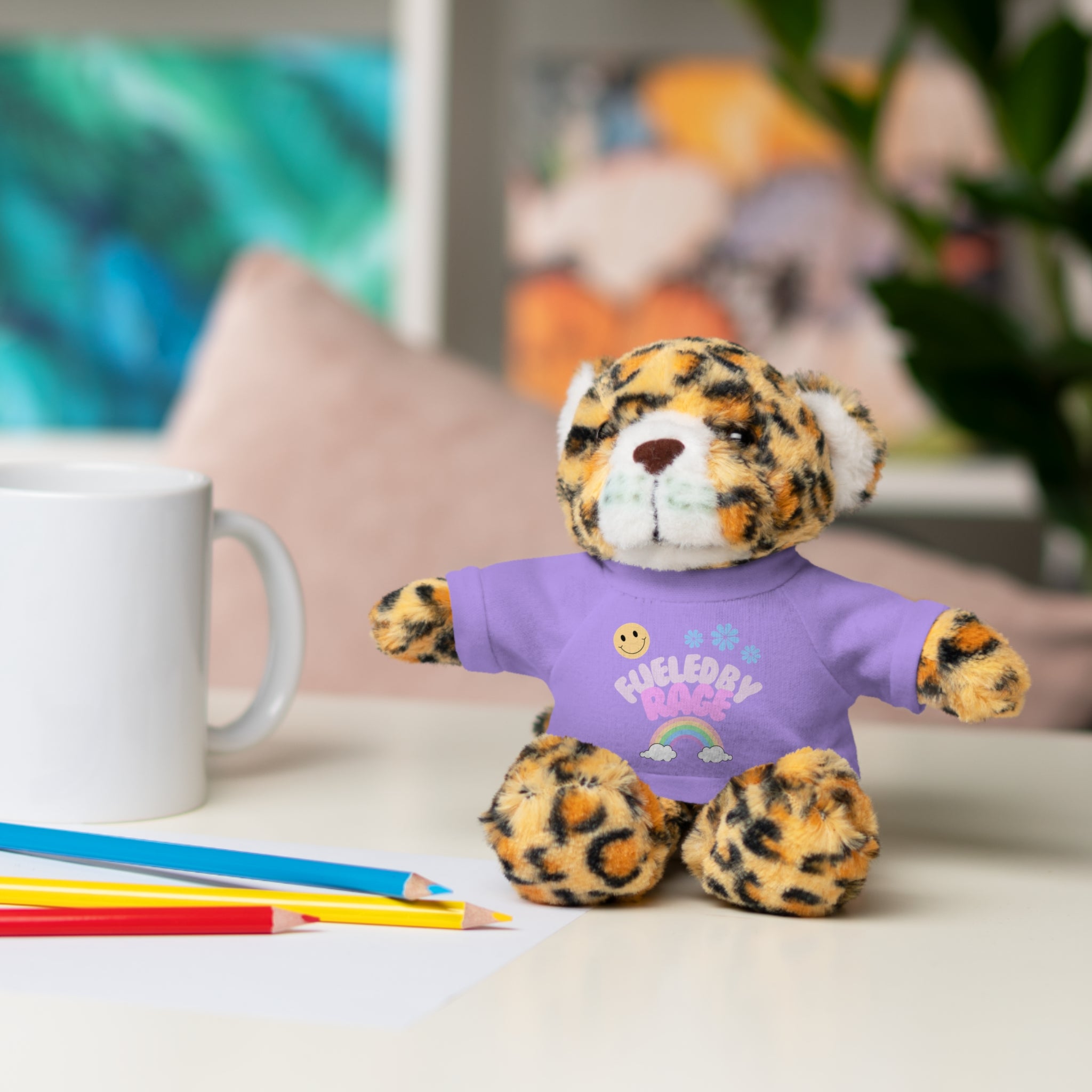 'Fueled by Rage' Teddy Bear Plush — 8" Stuffed Animal with Funny Tee