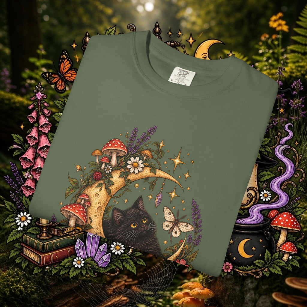 Moonlit Black Cat Oversized T-Shirt