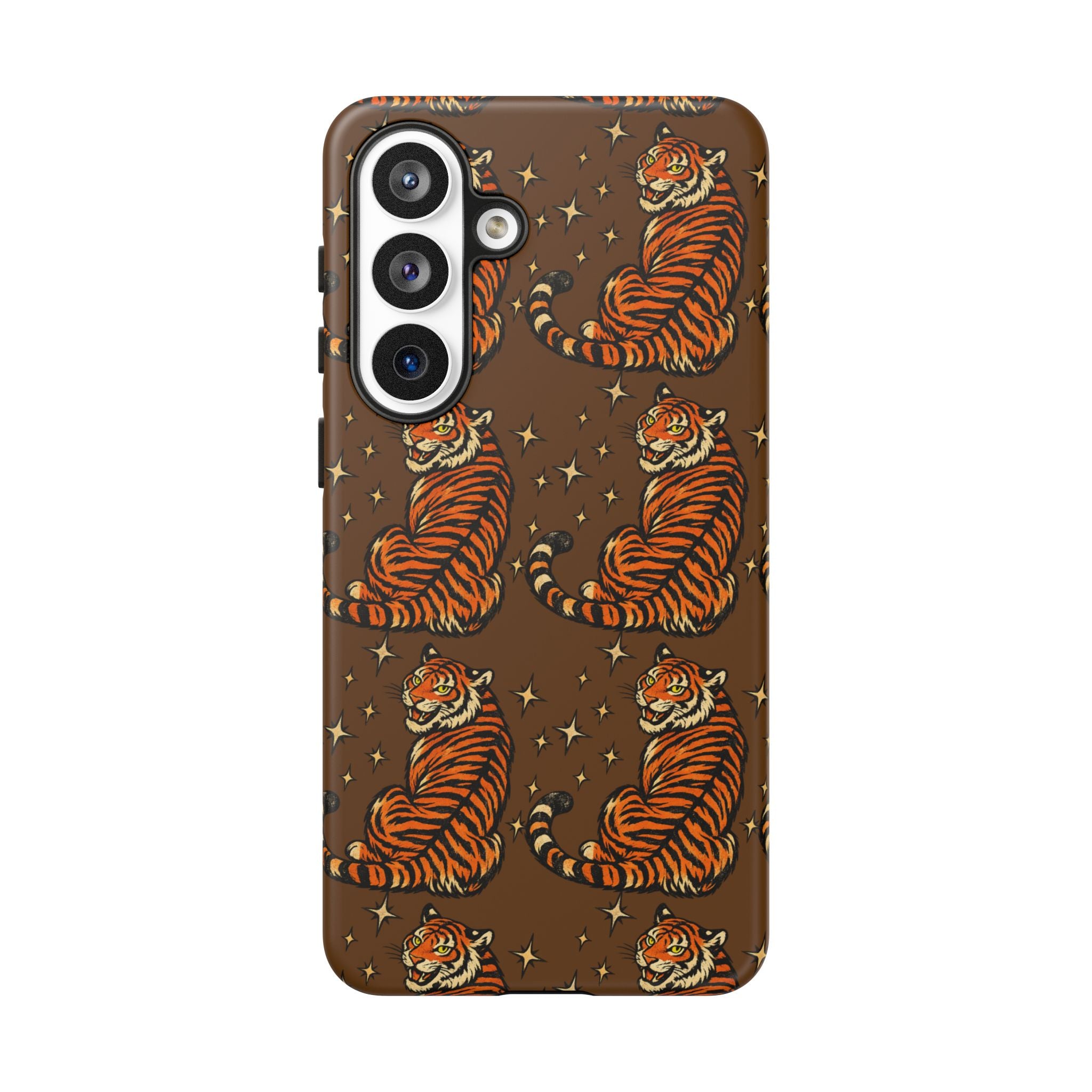 Tiger Pattern Phone Case — Retro Brown Vintage Tiger Print Tough Case