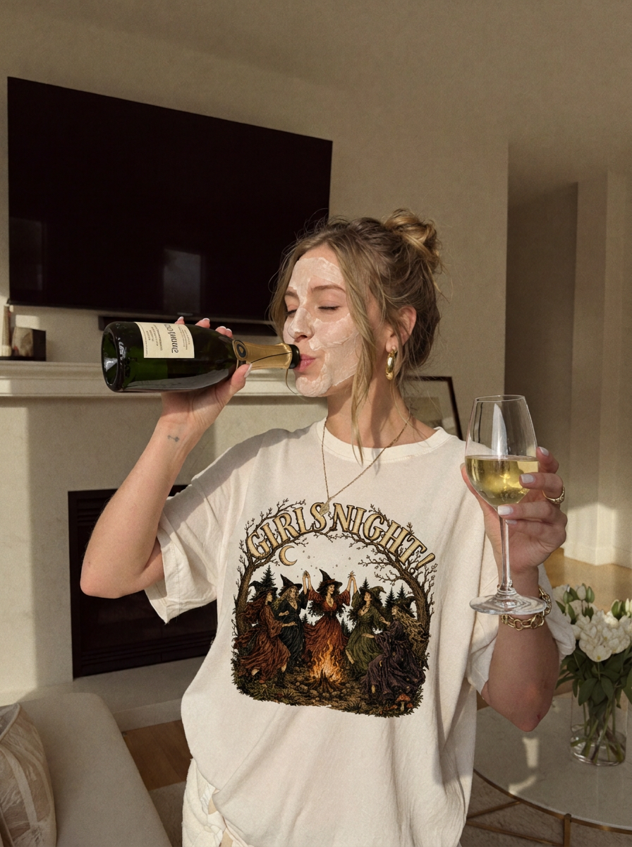 Girls Night T-Shirt — Witchy Bonfire Graphic Tee