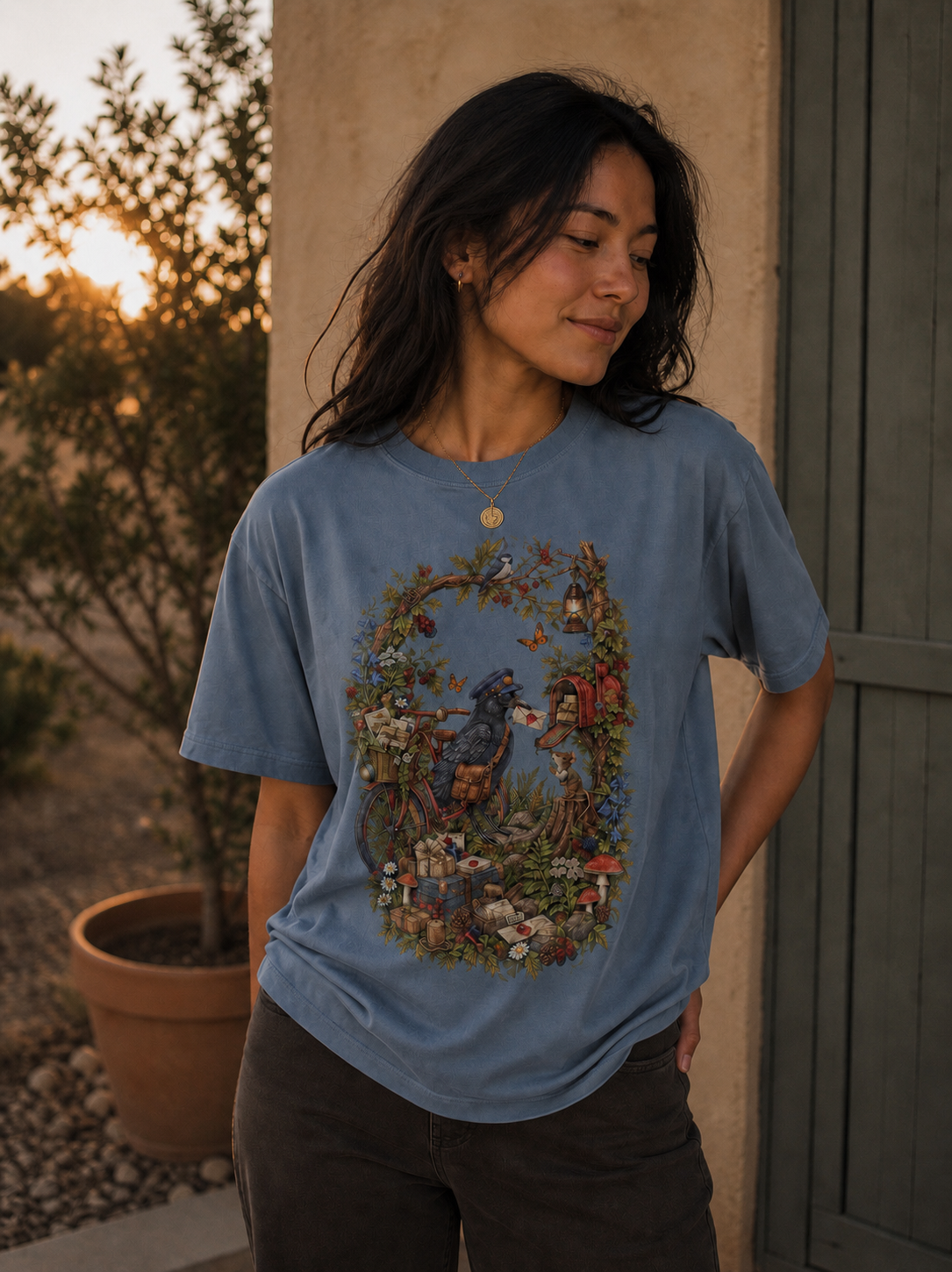 Raven Mail Carrier Oversized T-Shirt