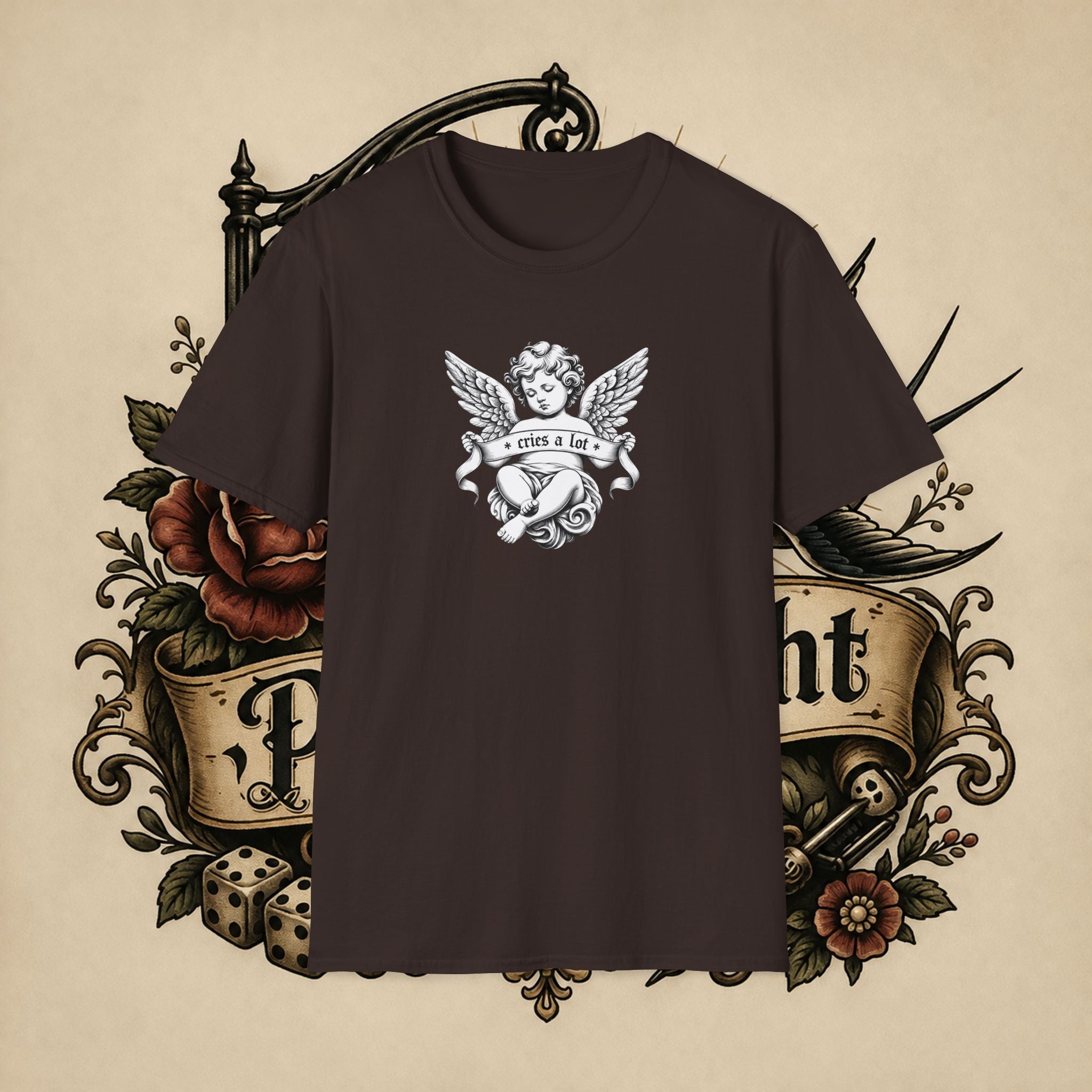 Cherub Angel Tee — 'Cries a Lot' Vintage Graphic T-Shirt