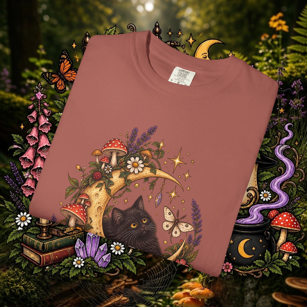 Moonlit Black Cat Oversized T-Shirt
