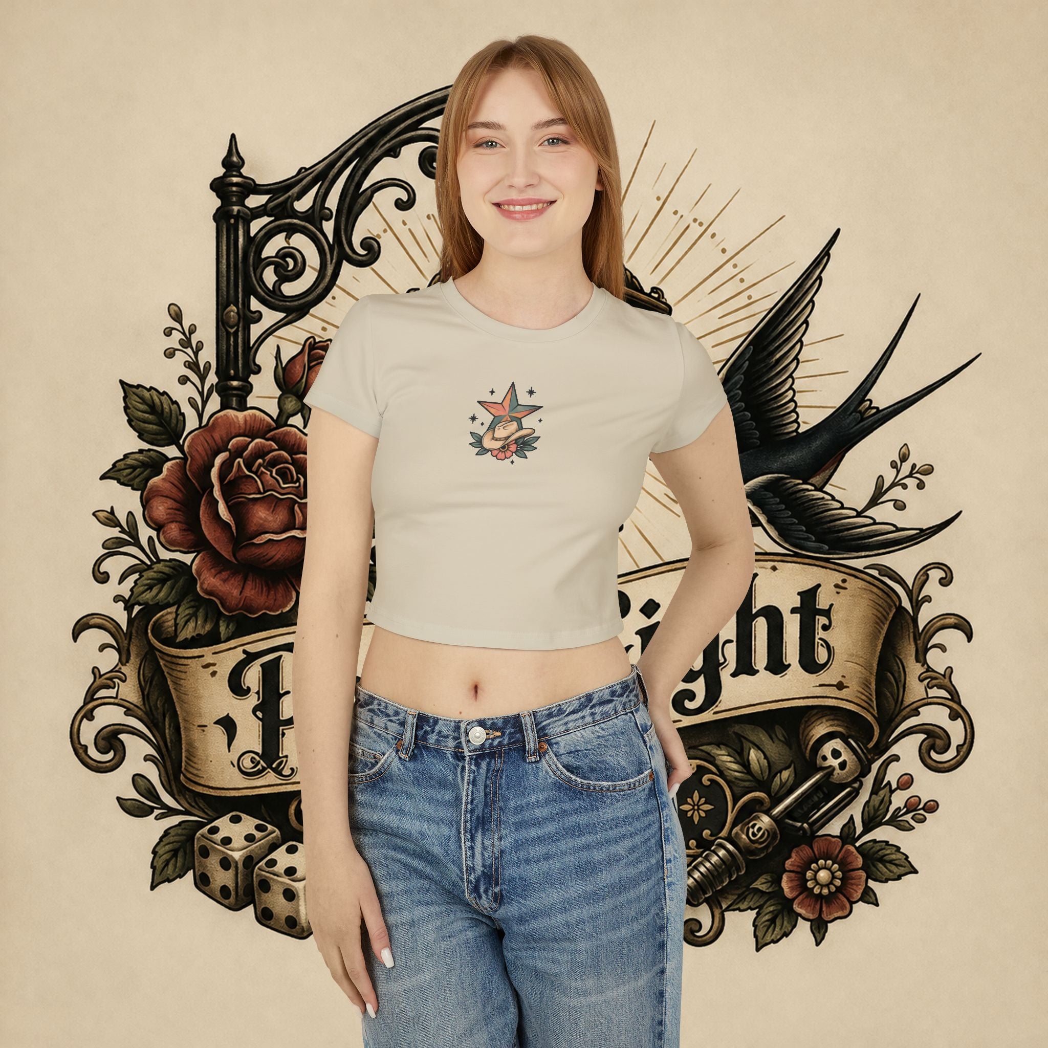 I Will Succeed Because I'm Insane baby tee | Bull Rider Western tattoo art