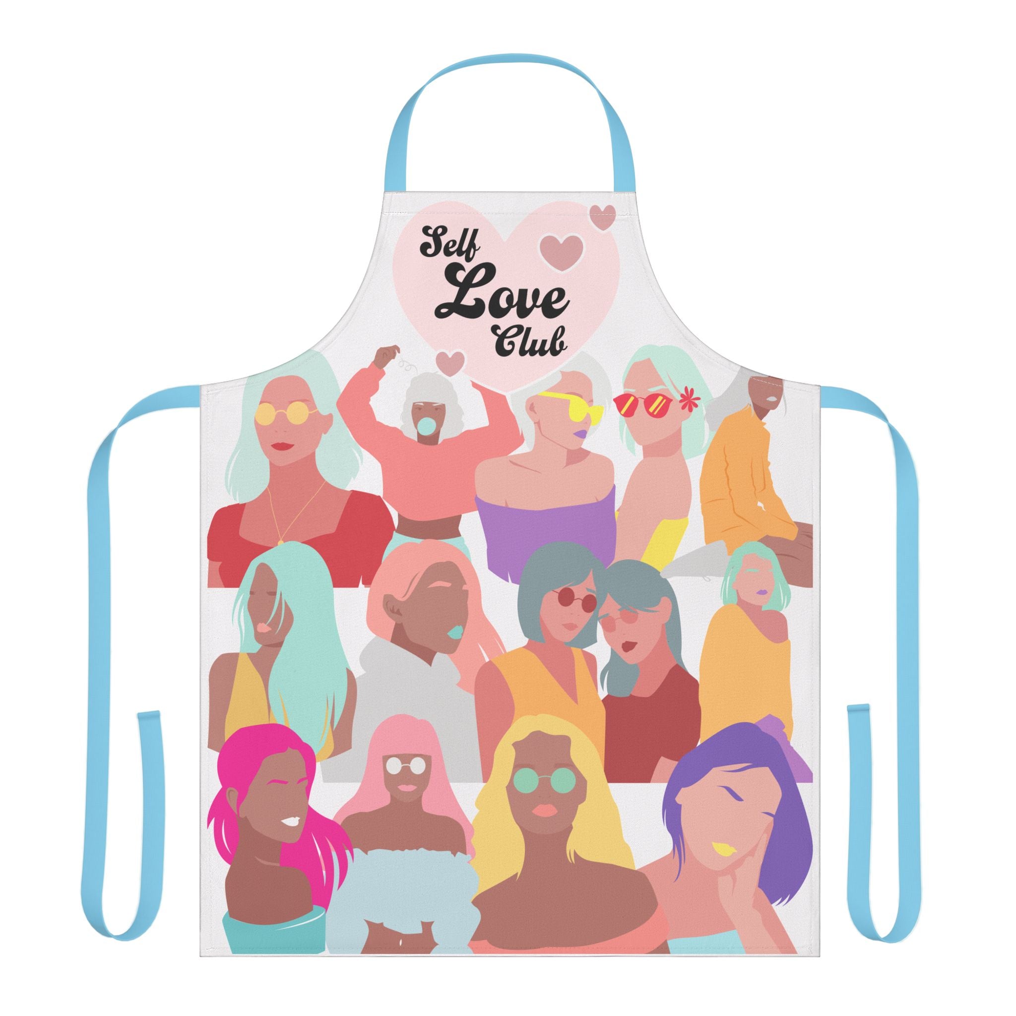 Self Love Club Apron — Colorful Feminine All-Over Print Kitchen Apron