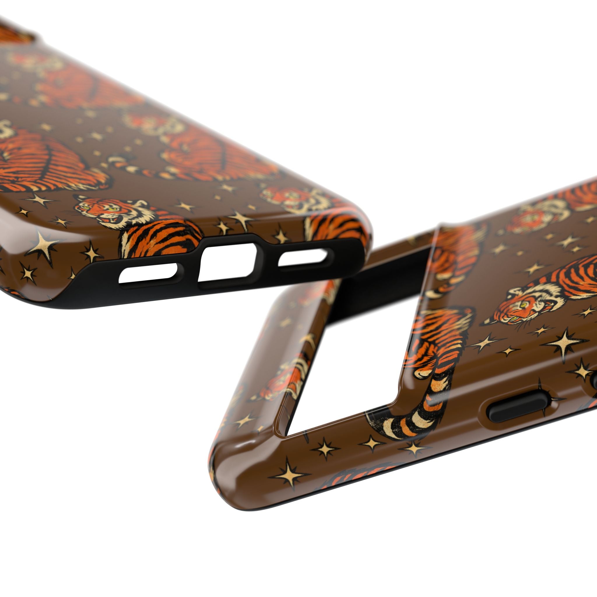 Tiger Pattern Phone Case — Retro Brown Vintage Tiger Print Tough Case