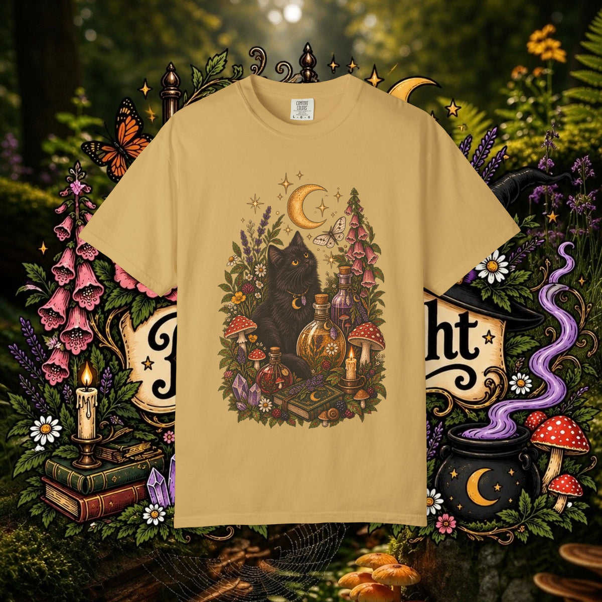 Mystic Black Cat Oversized T-Shirt
