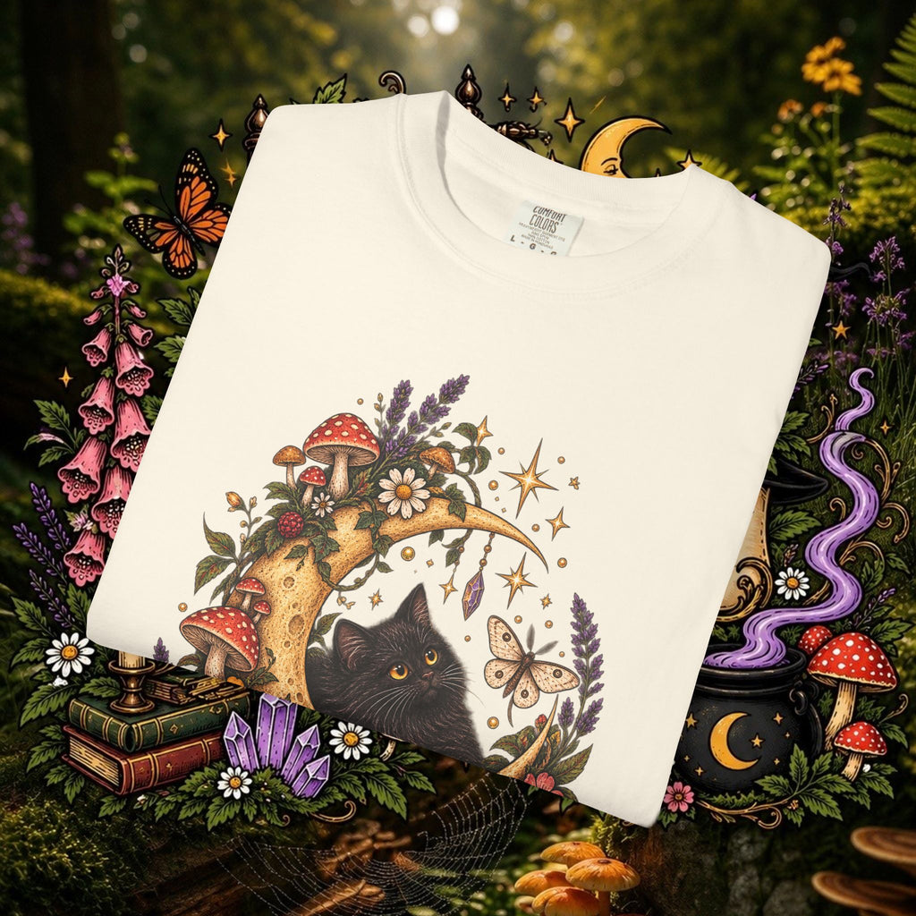 Moonlit Black Cat Oversized T-Shirt