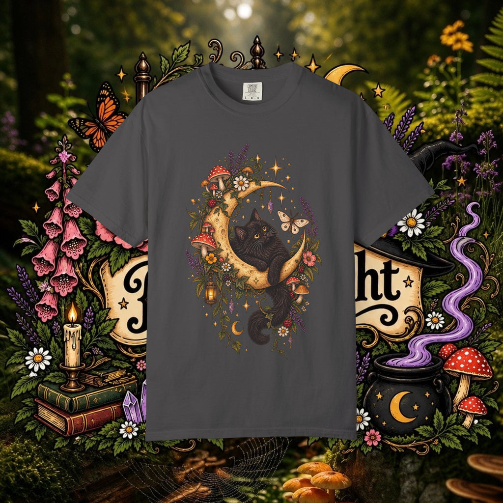 Moonlit Black Cat Oversized T-Shirt