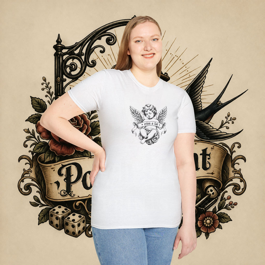 Cherub Angel Tee — 'Cries a Lot' Vintage Graphic T-Shirt