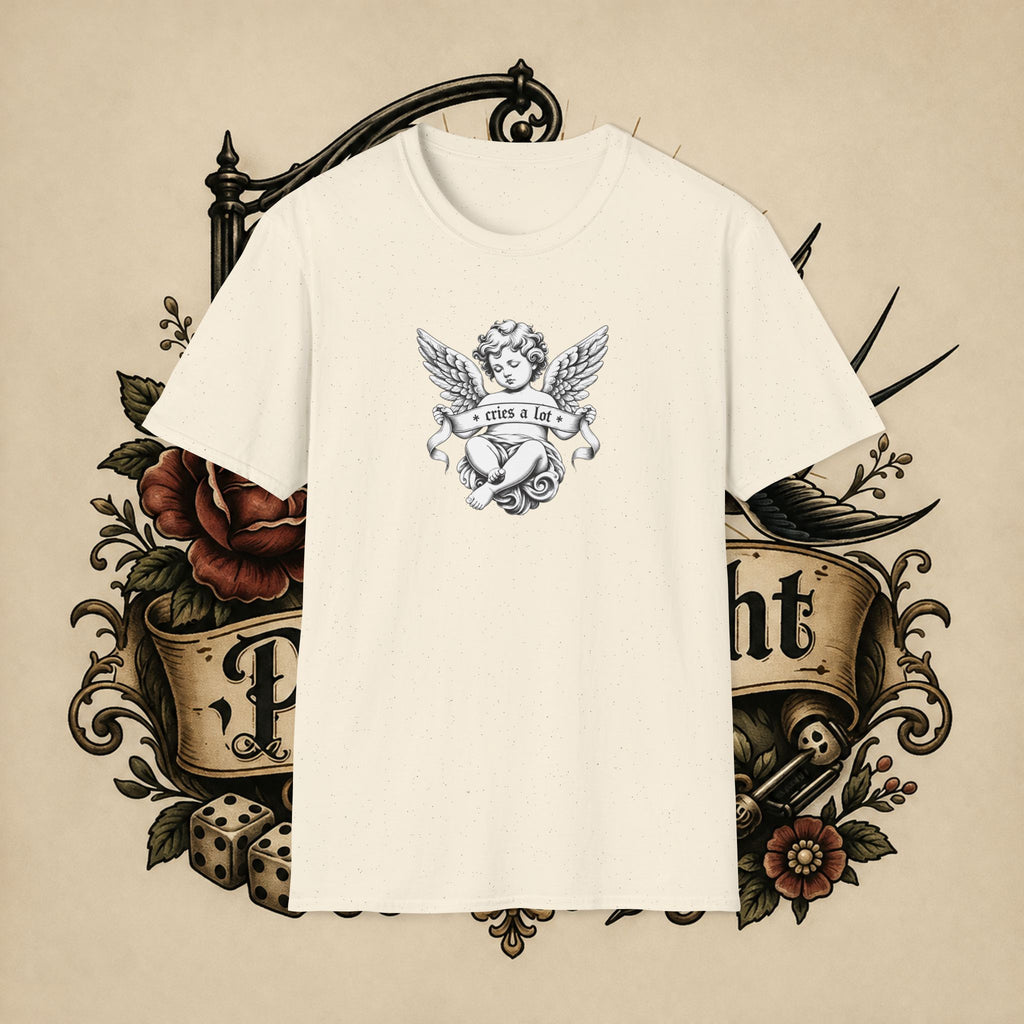 Cherub Angel Tee — 'Cries a Lot' Vintage Graphic T-Shirt